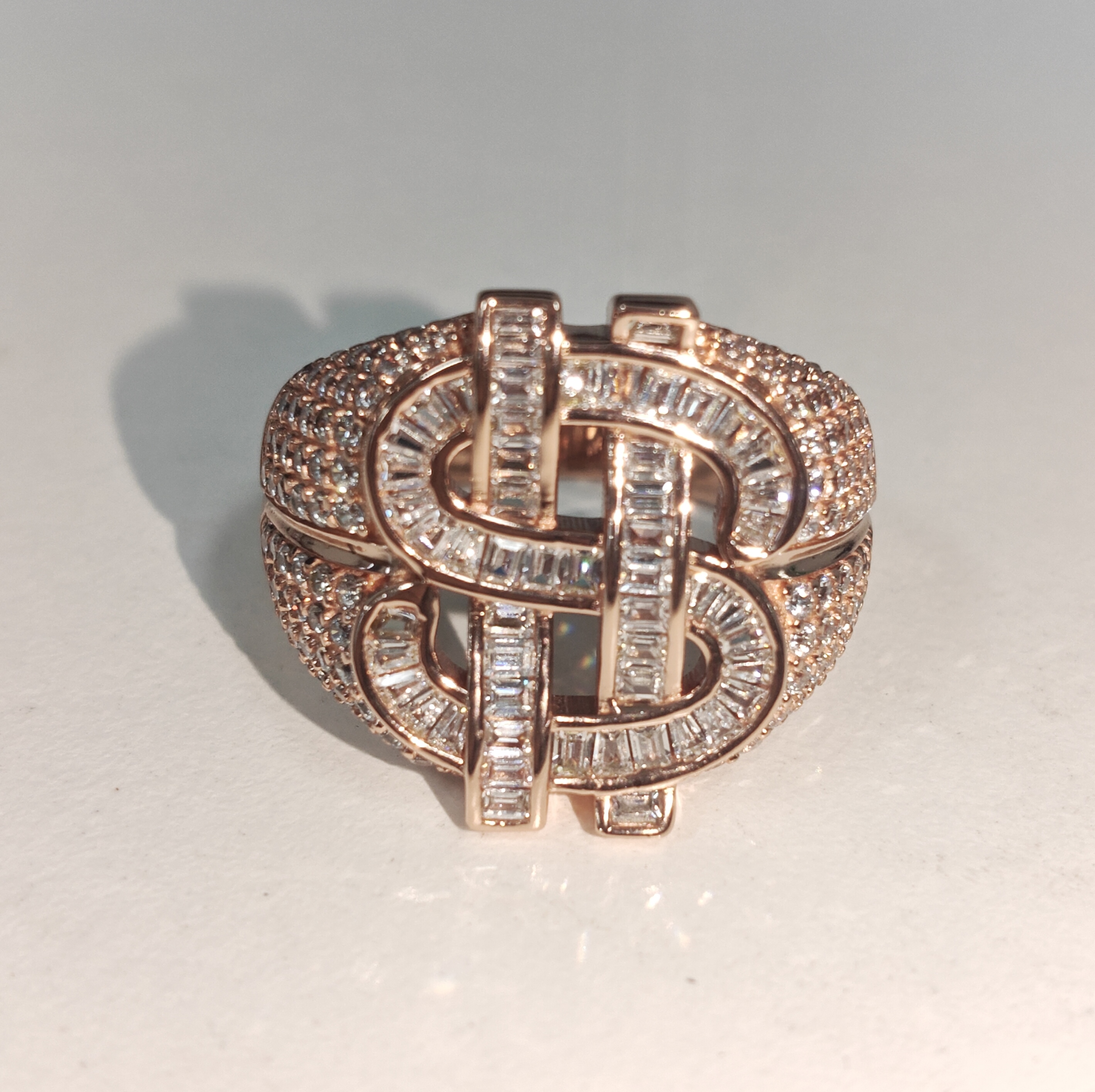 26ctw US Dollar Design Silver Ring for Men