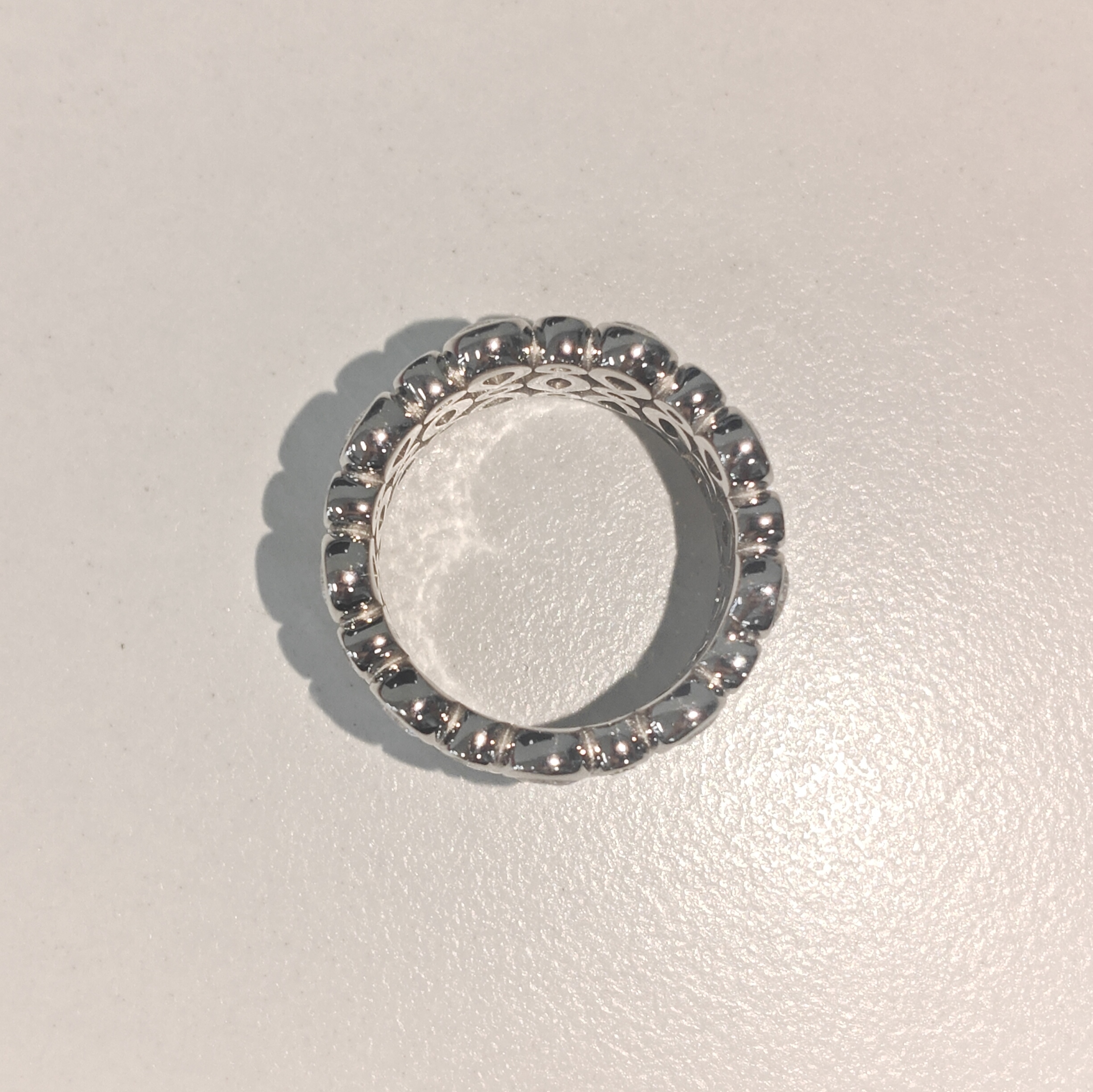 Flower Design Multi-Cut White Stone Cocktail Ring Band
