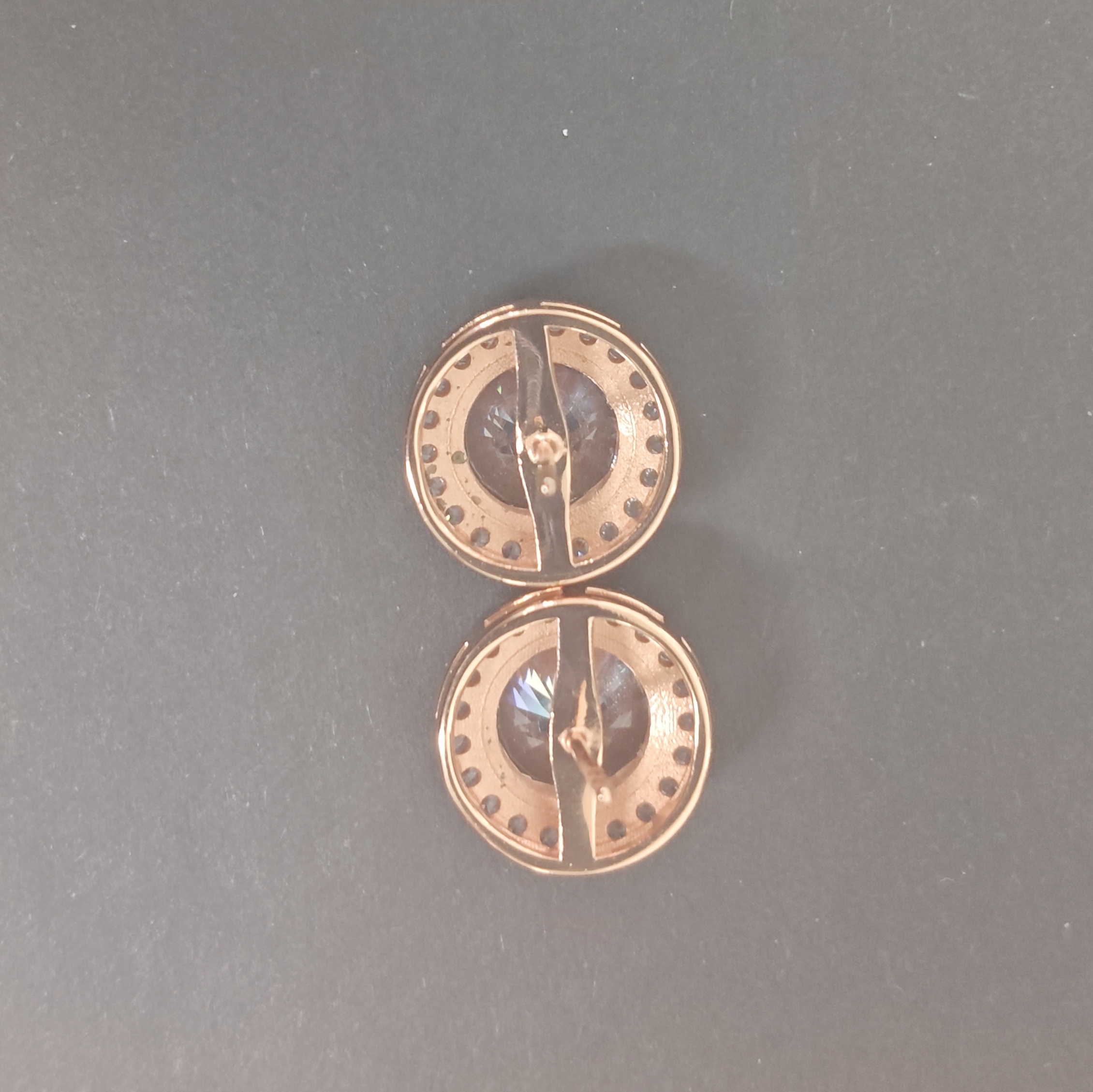8.5ctw Round-cut Super Shiny Sterling Silver Plated With Rose Gold Handmade Studs