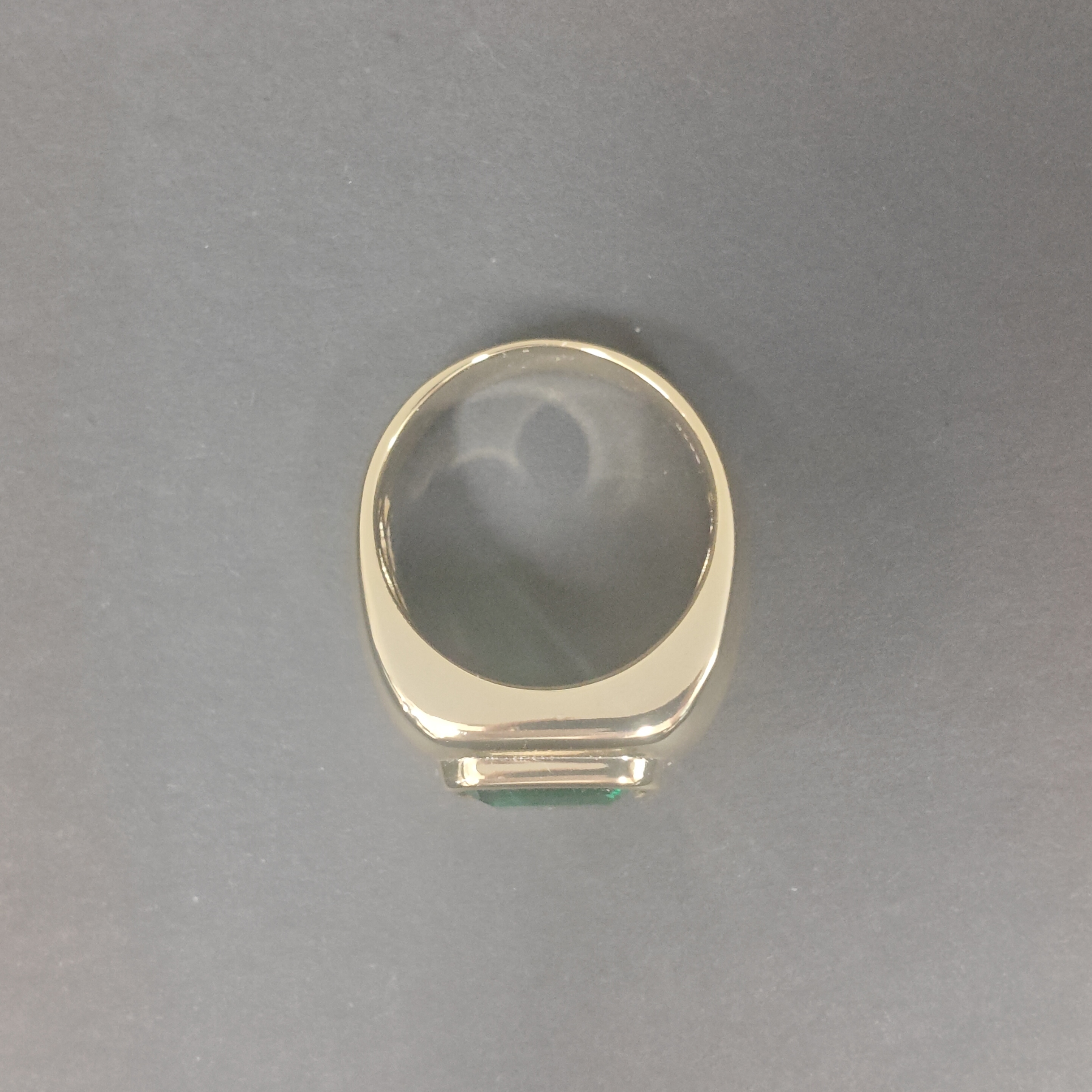 2.9ct Bezel Set Emerald Green Ring for Men