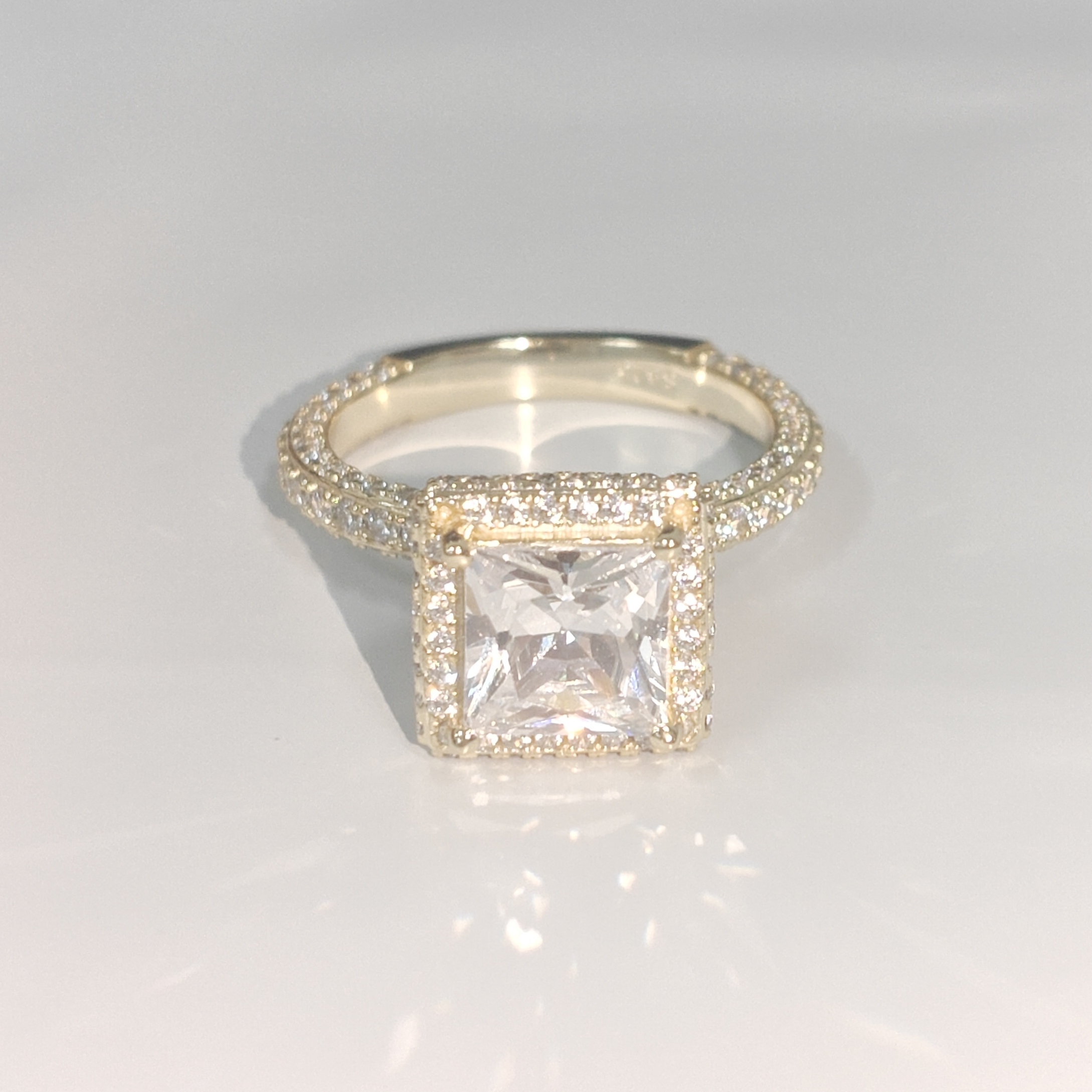 2ct Princess Cut Sterling Silver Handmade Ring