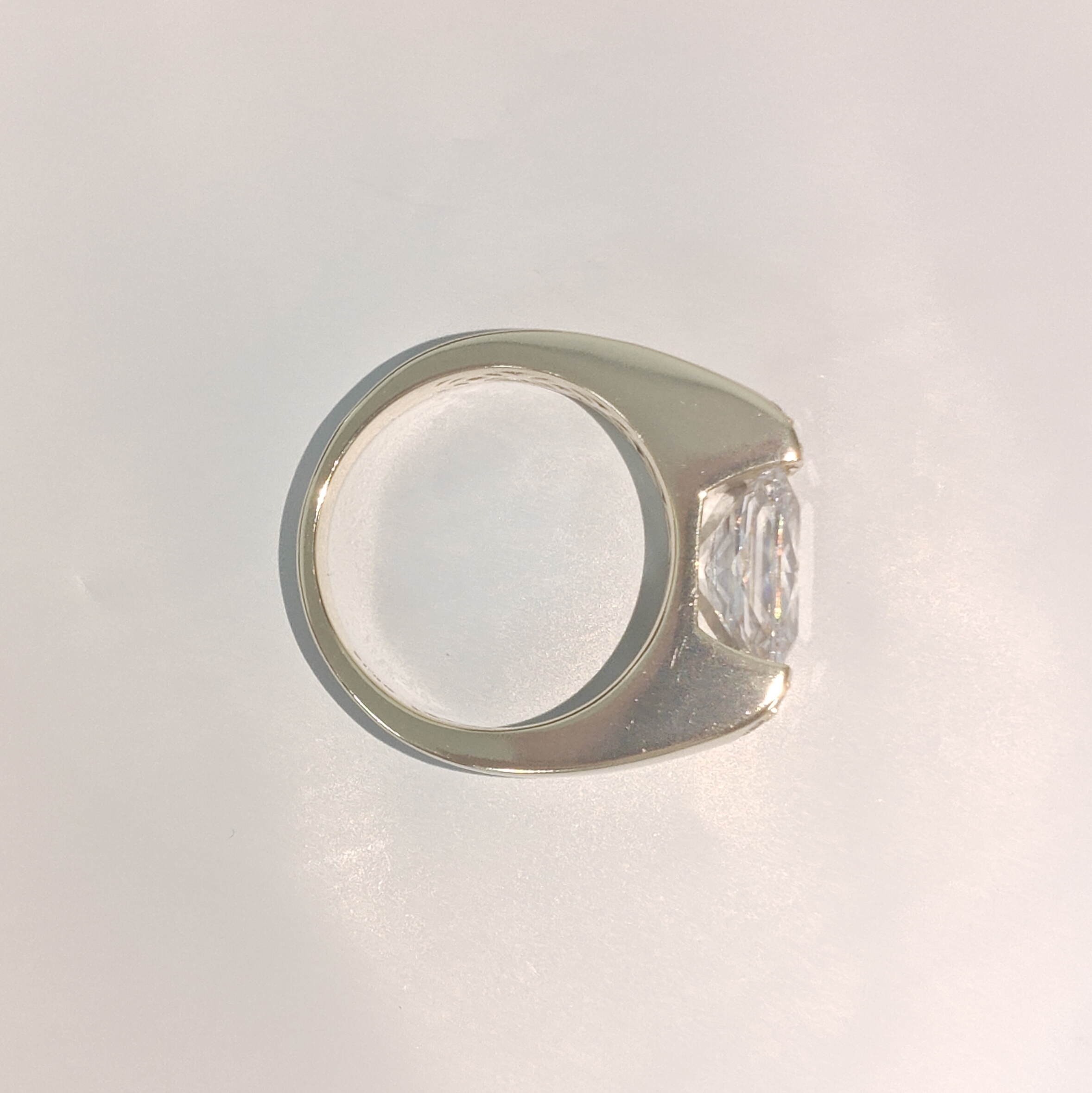 4.13ct Men's Radiant Cut White Stone Ring