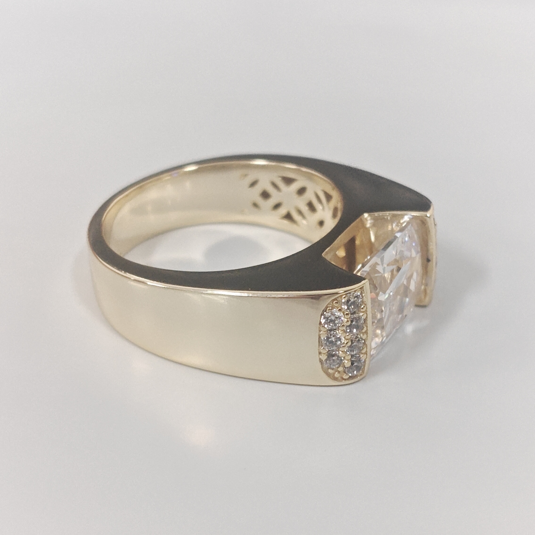 4.13ct Men's Radiant Cut White Stone Ring