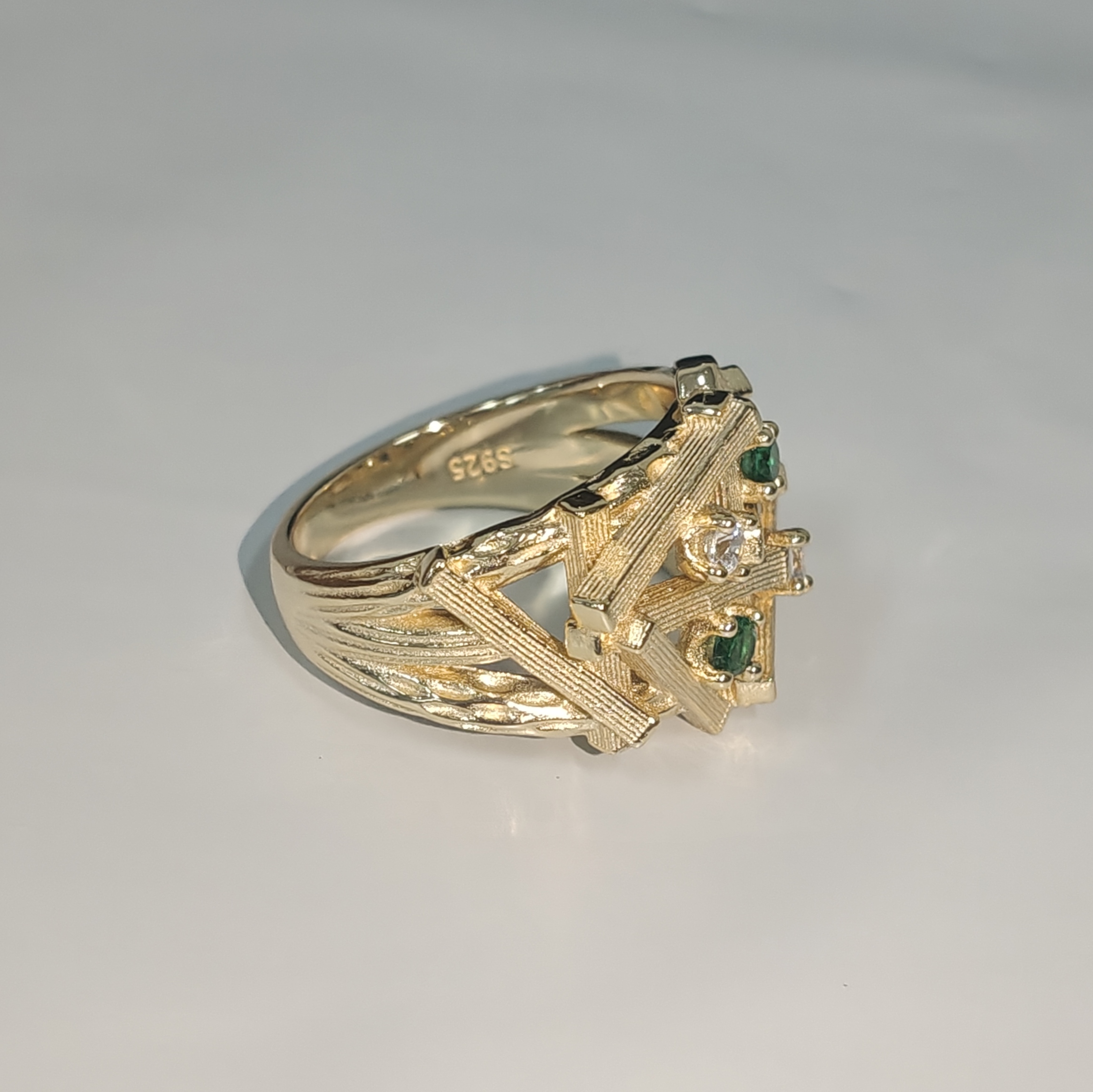 Architecture Design Gold Nest Cocktail Ring