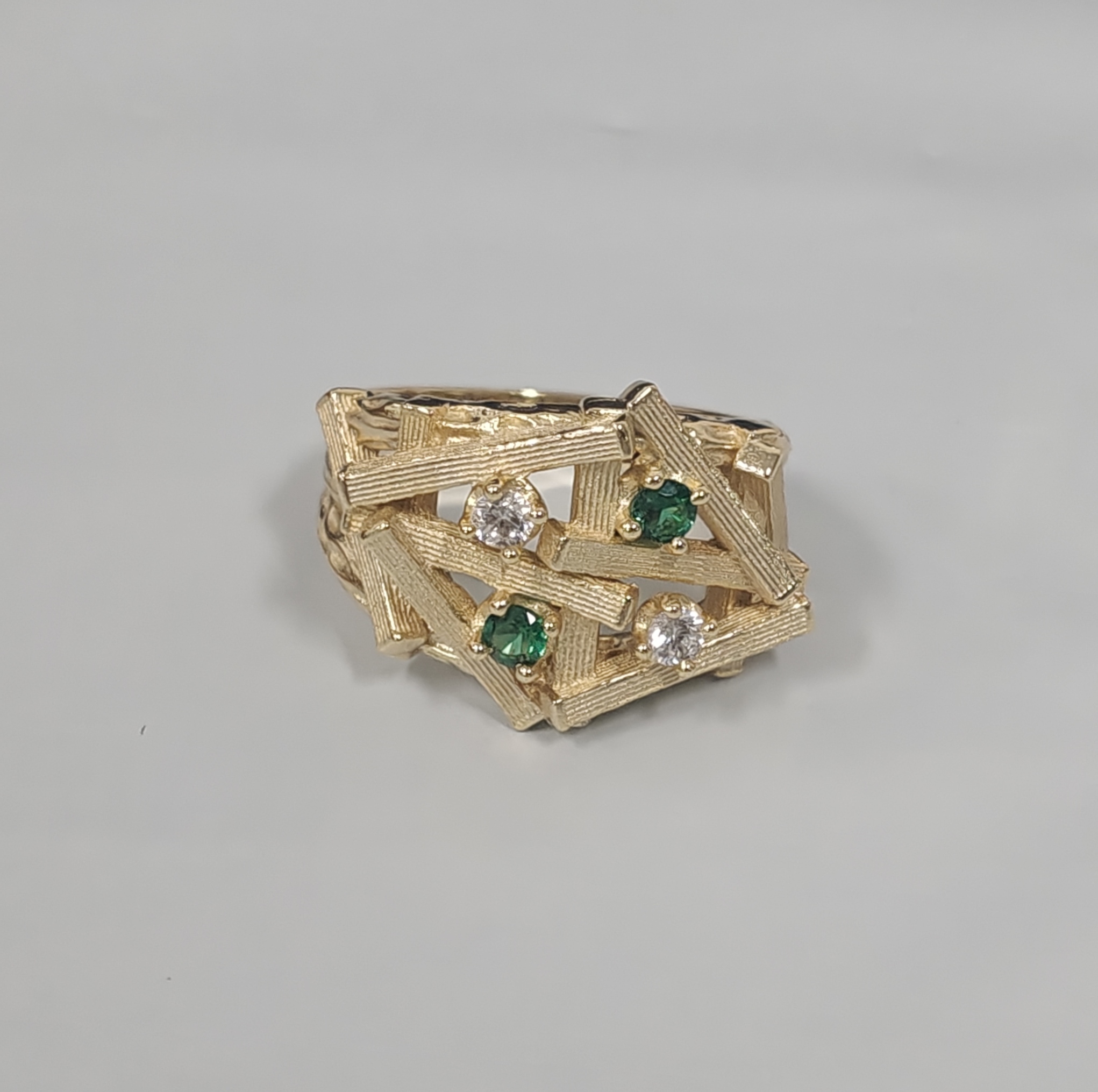 Architecture Design Gold Nest Cocktail Ring