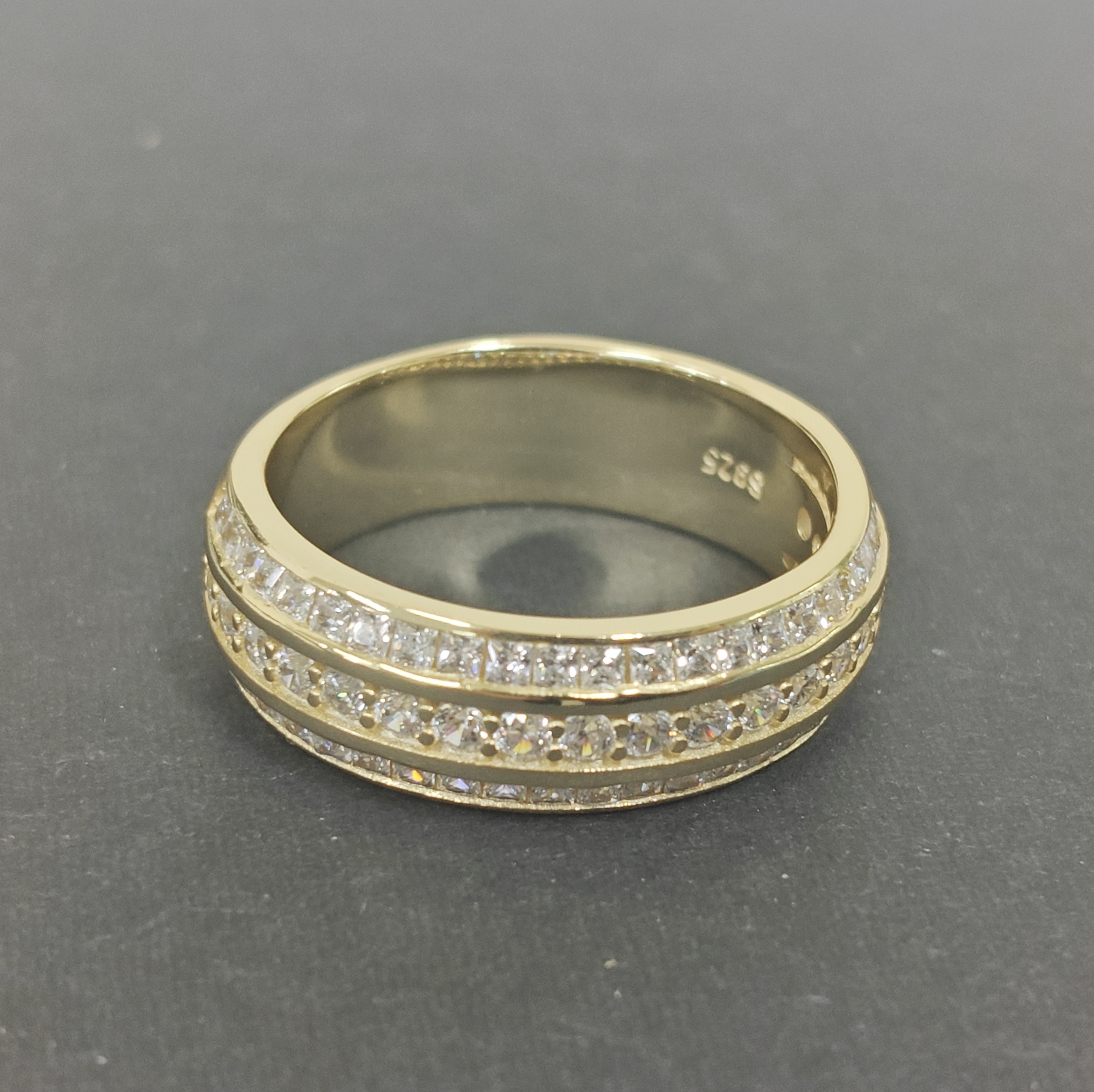 2.03ct Round-cut Sterling Silver Eternity Ring for Men