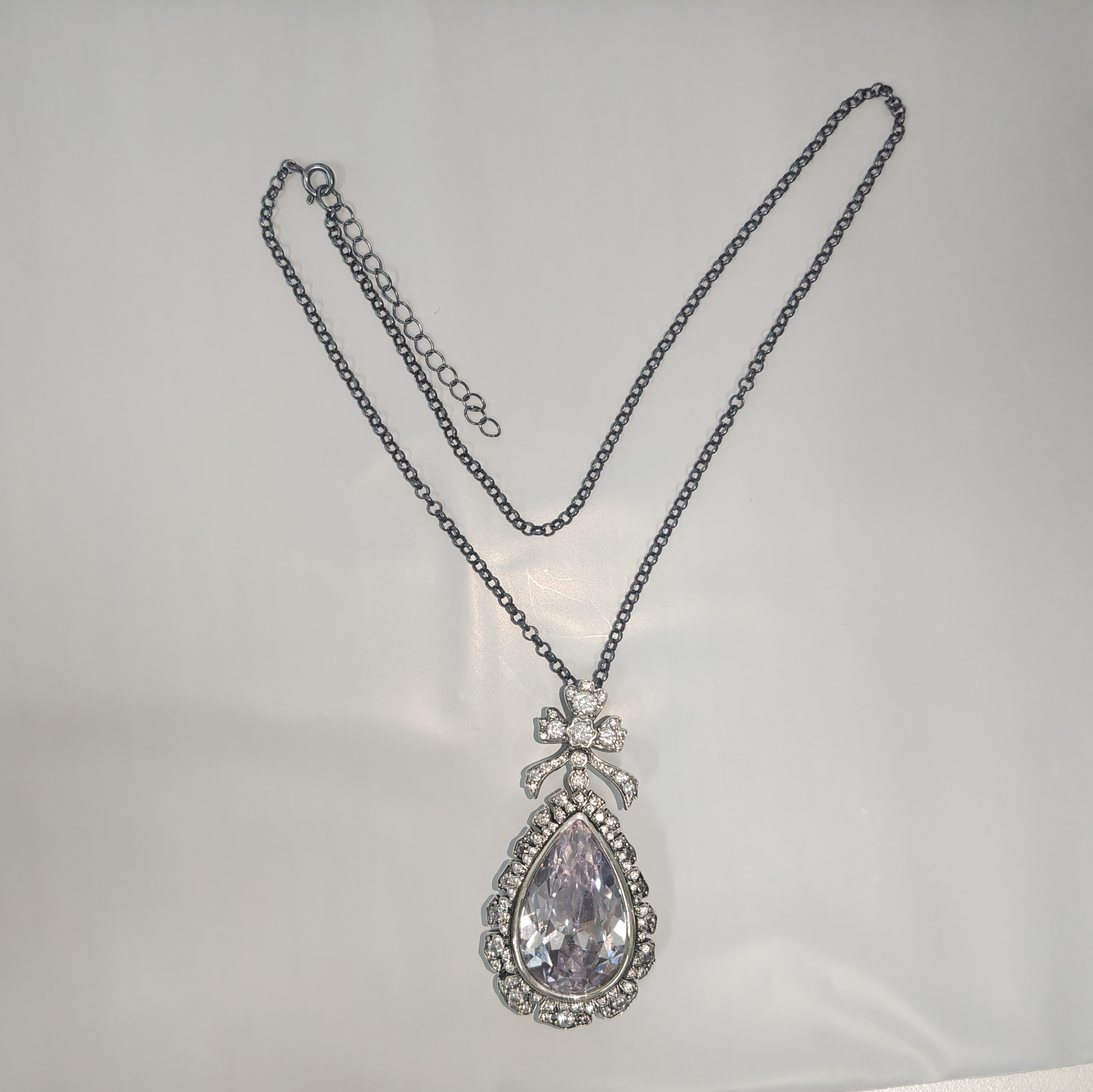 22.99 Carat Pear-shaped Rose-cut Diamond Pendant