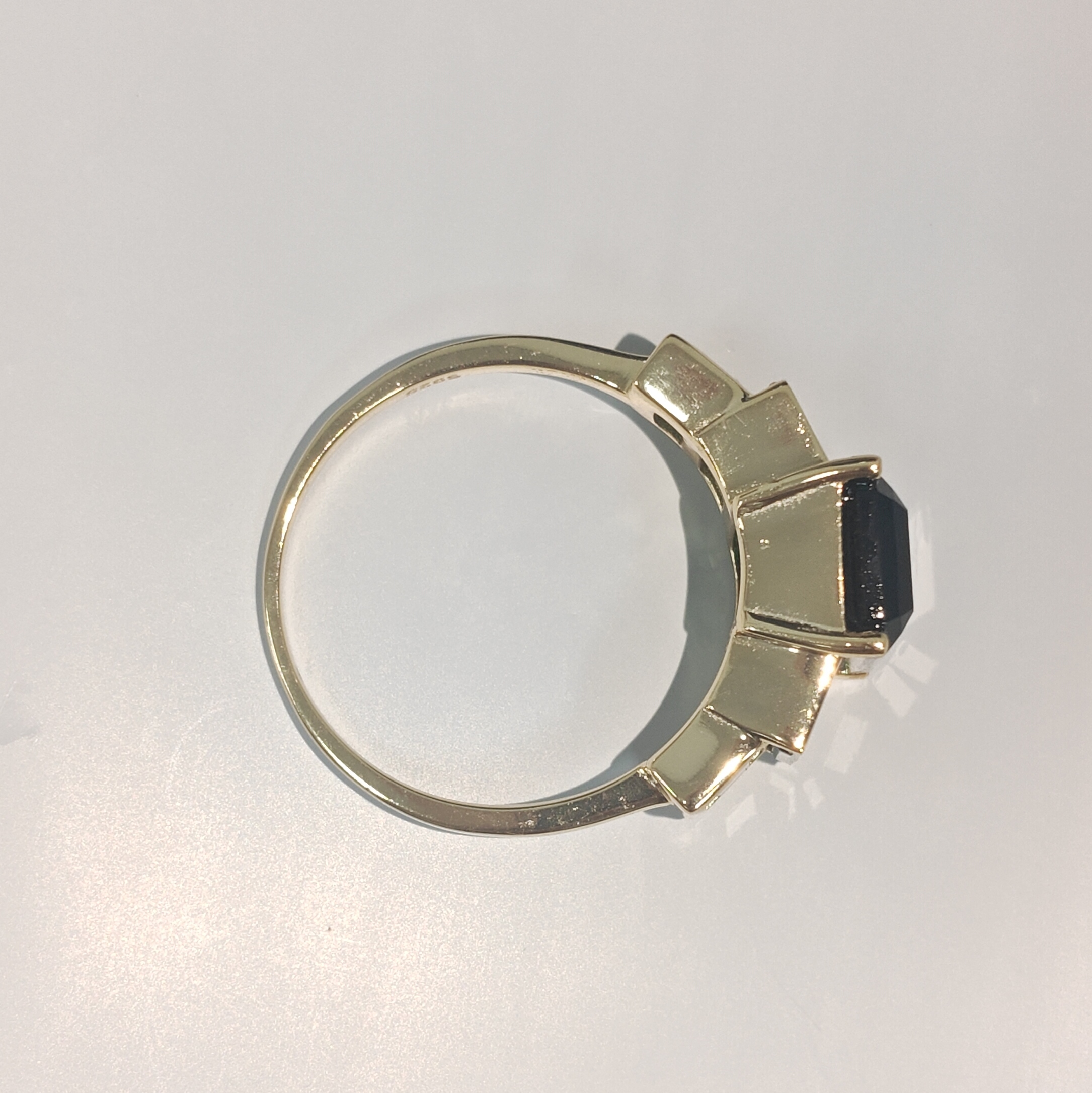 5.6ct Baguette Cut Emerald Yellow Gold Handmade Engagement Ring
