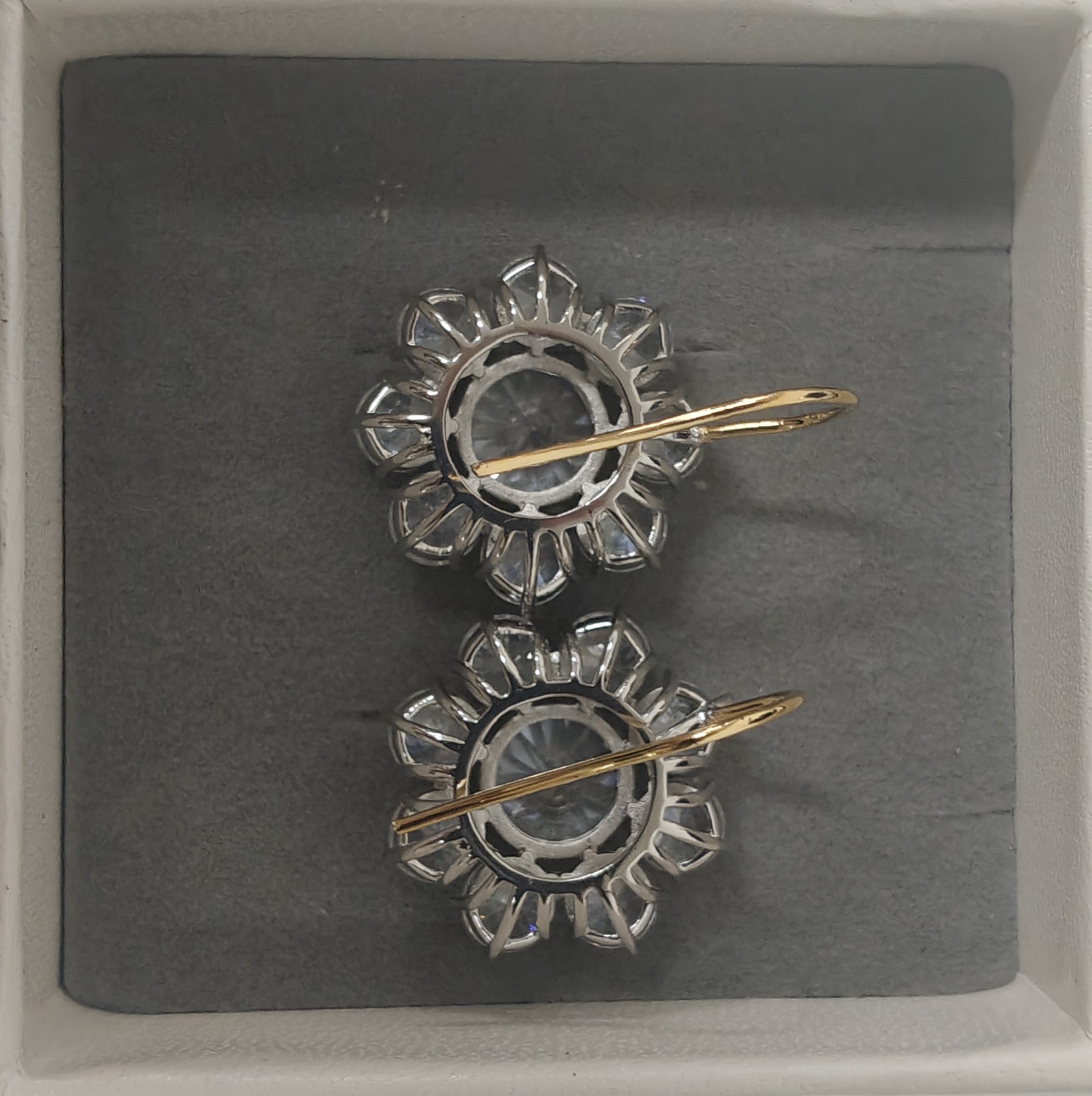 24.6CT White Sapphire Cluster Flower Drop Earrings