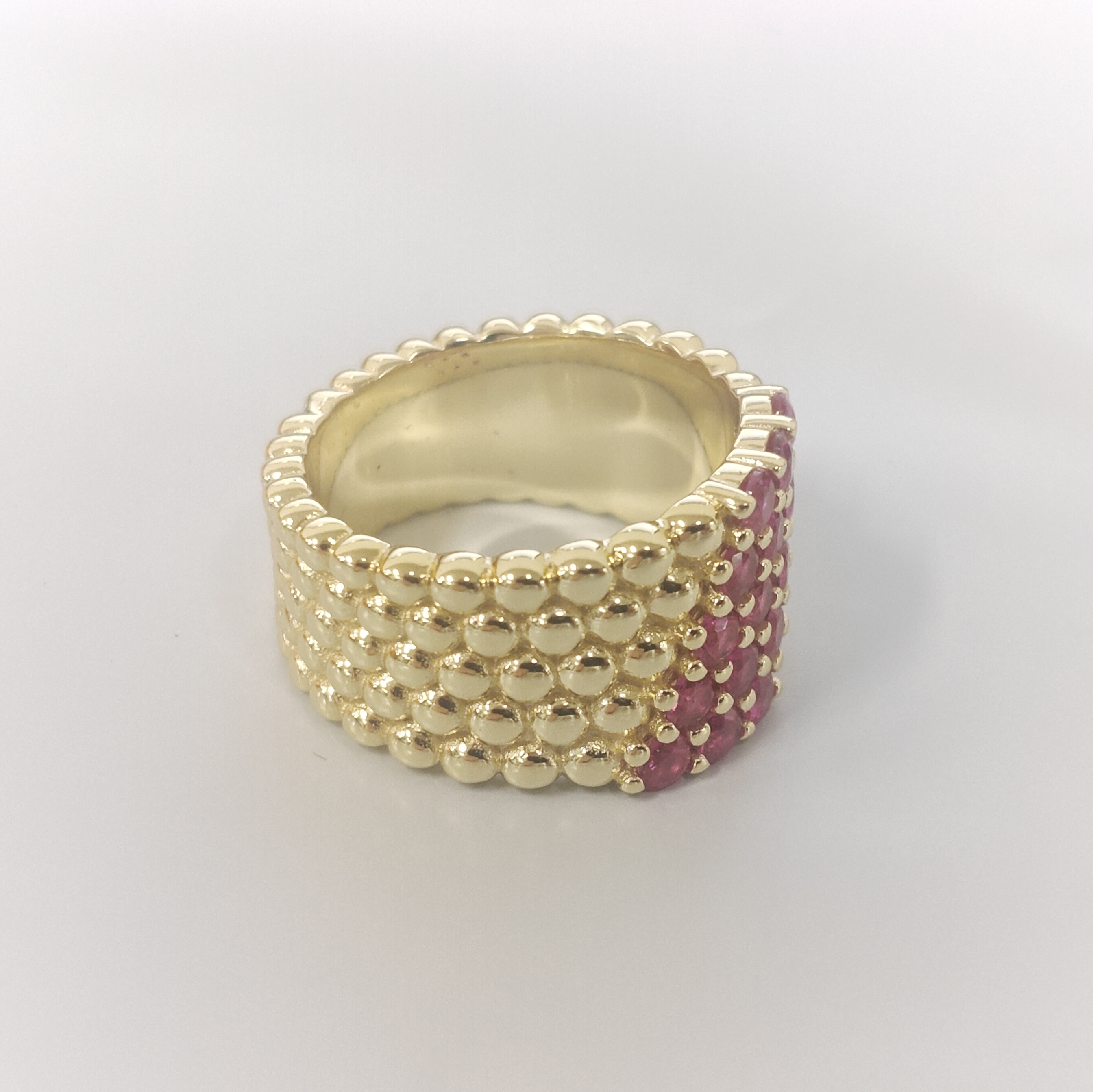 1.0CT Five Rows Of Round Balls Round Cut Wending Band