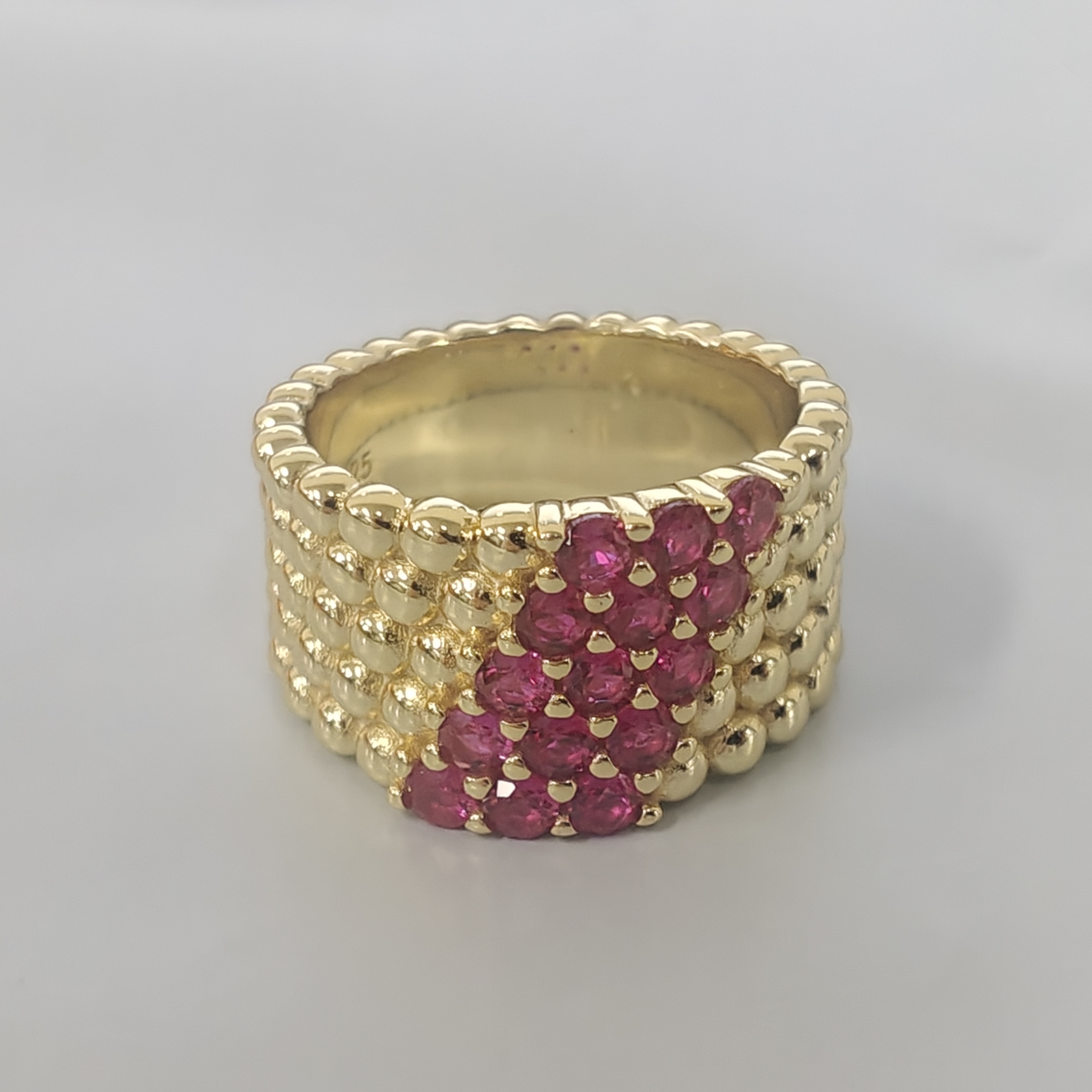 1.0CT Five Rows Of Round Balls Round Cut Wending Band