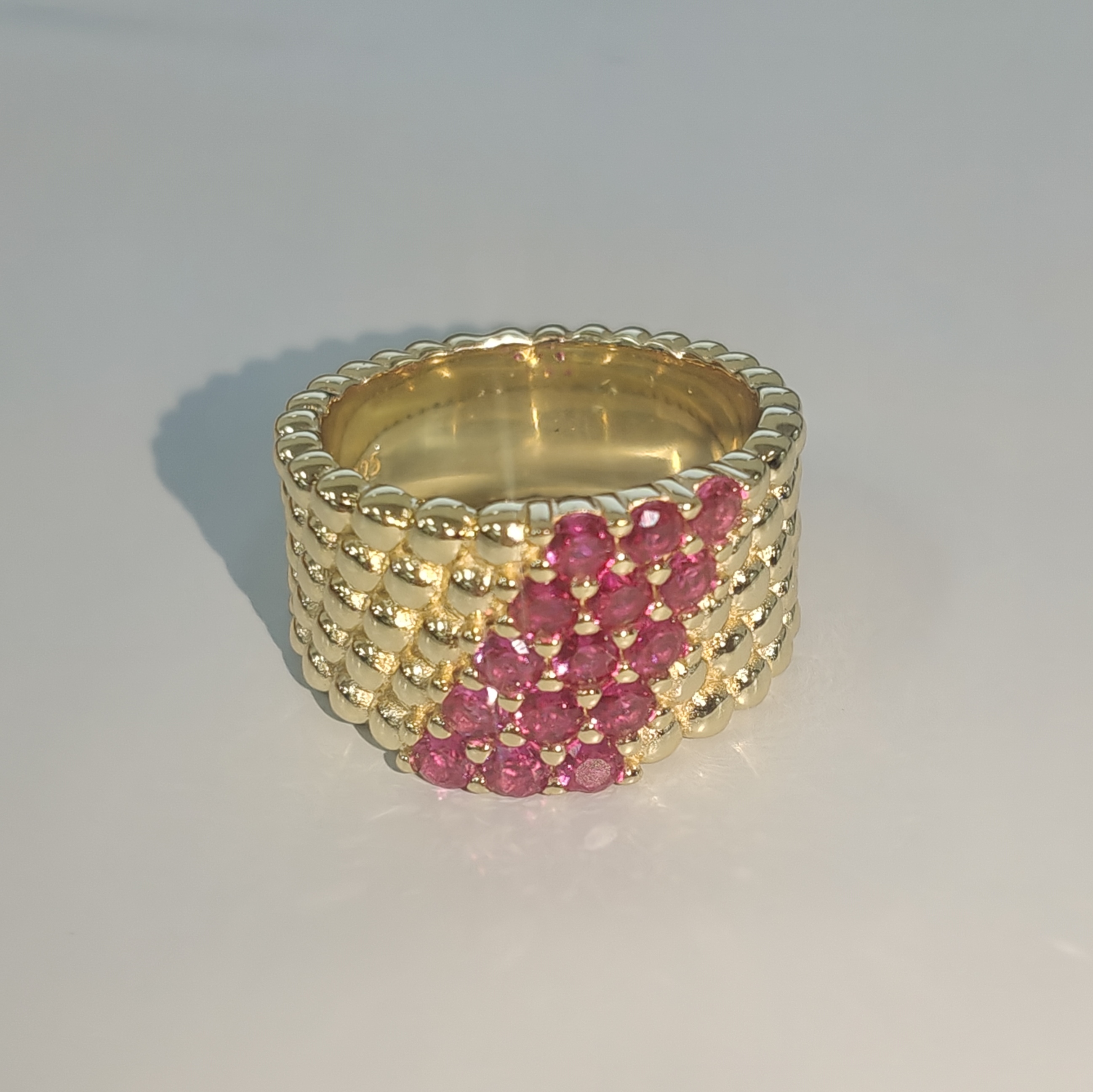 1.0CT Five Rows Of Round Balls Round Cut Wending Band