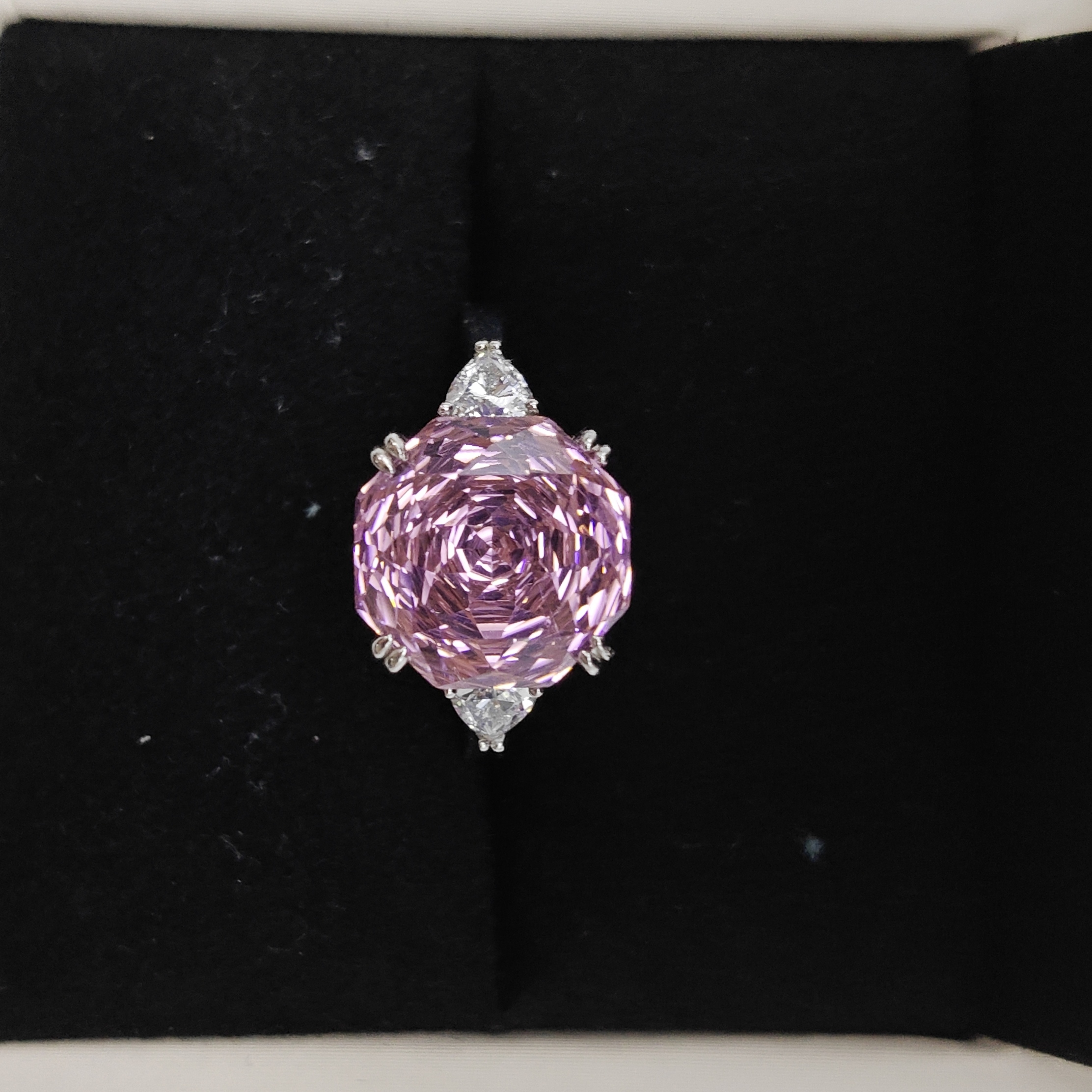 5 Ct Rose Cut Three Pink Stones Anniversary Ring Exquisite Statement Ring