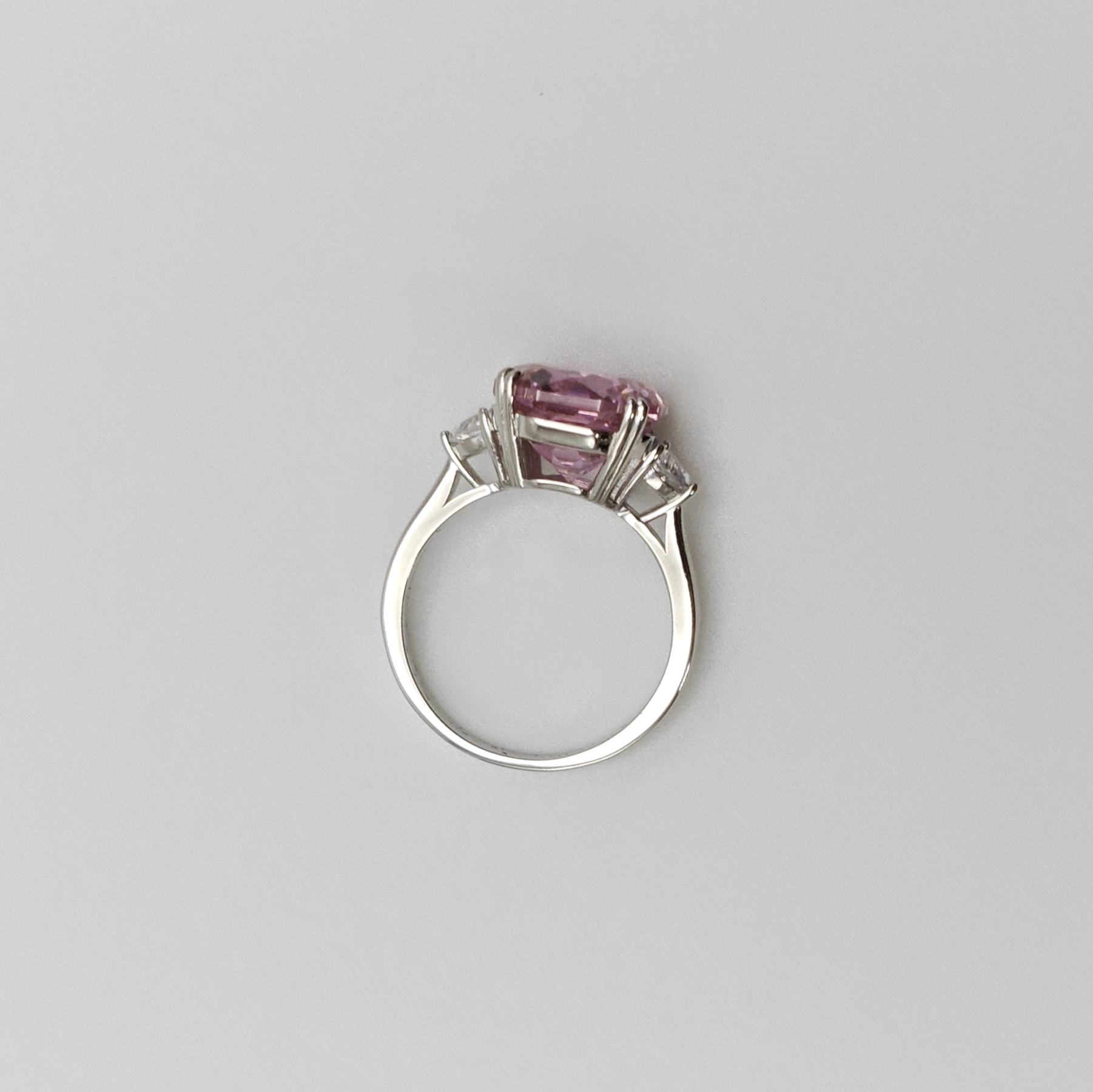 5 Ct Rose Cut Three Pink Stones Anniversary Ring Exquisite Statement Ring