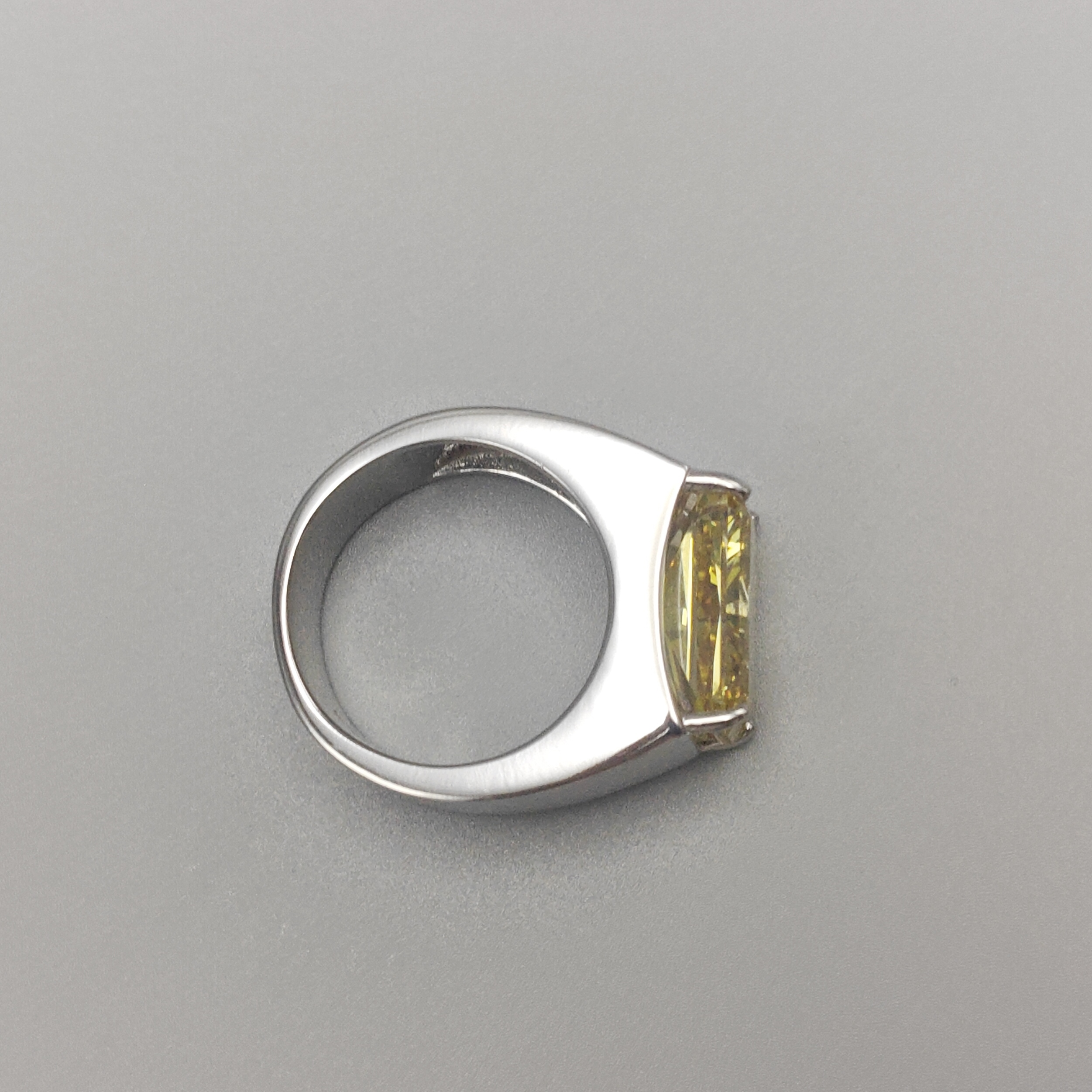 10ct Radiant Cut Yellow Stone Solitaire Ring for Men