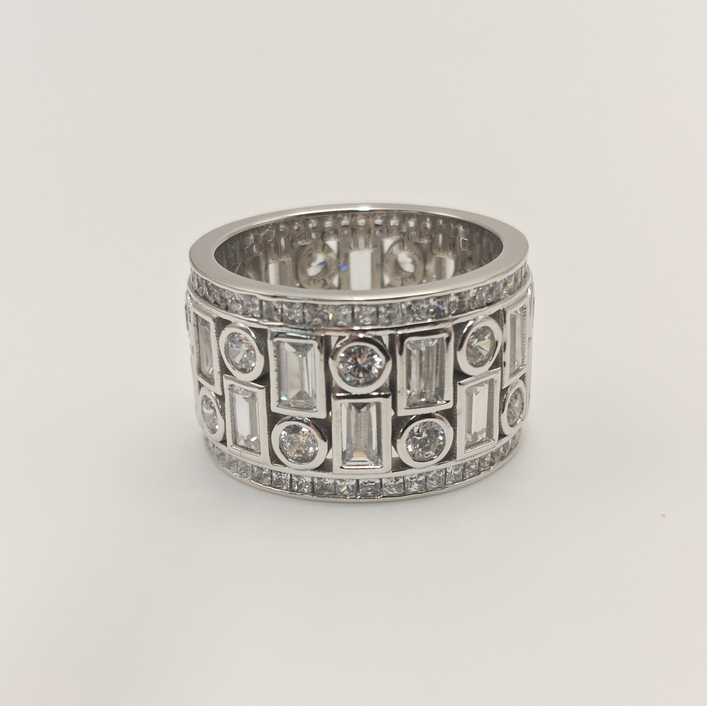 4.7ctw White Stone Art Deco Eternity Band
