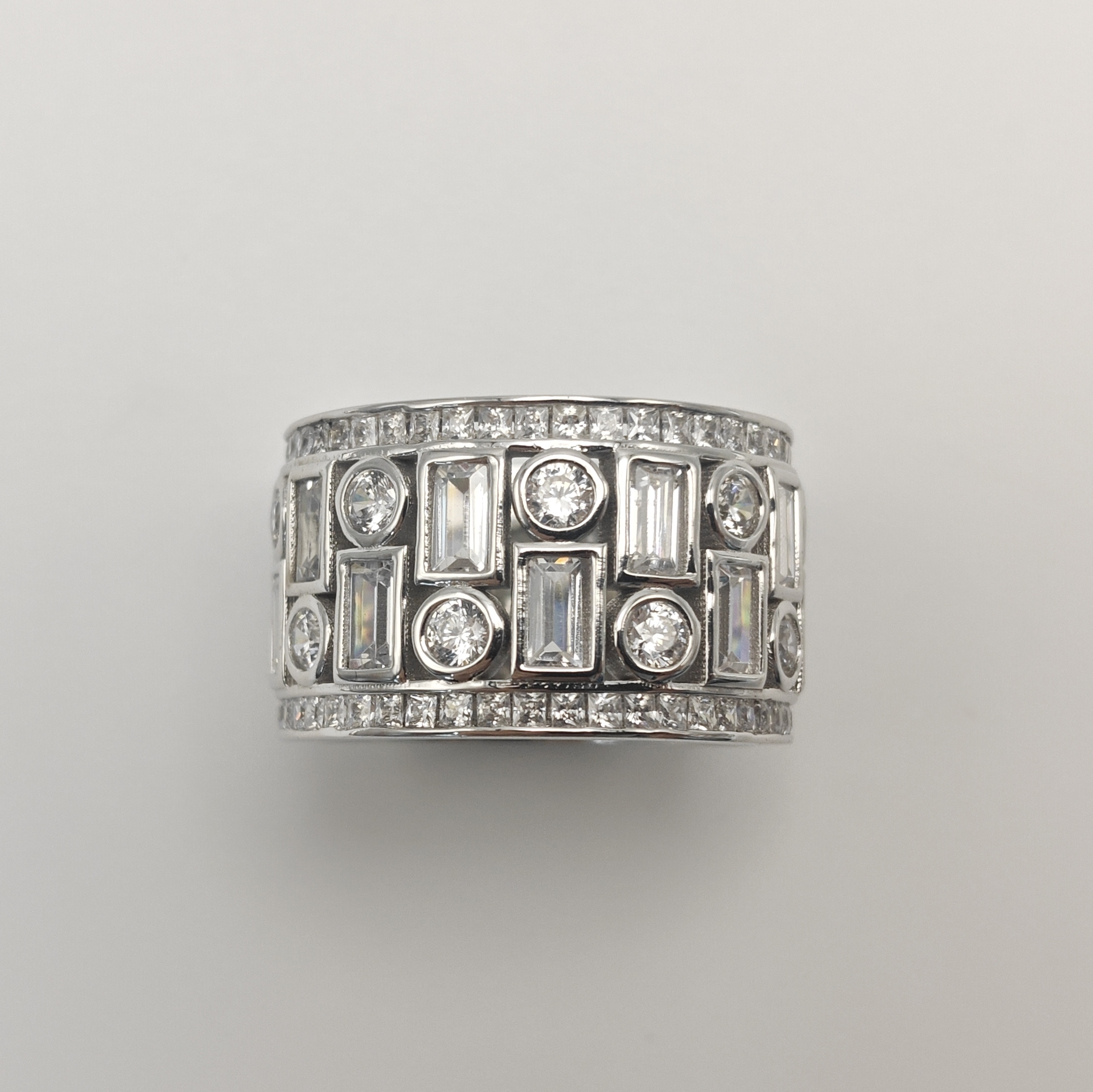 4.7ctw White Stone Art Deco Eternity Band