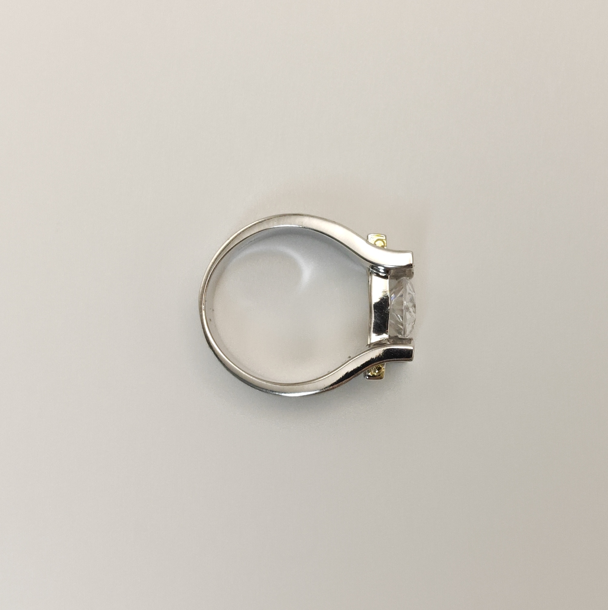 Industrial Design 3ct Oval Cut White Stone Ring