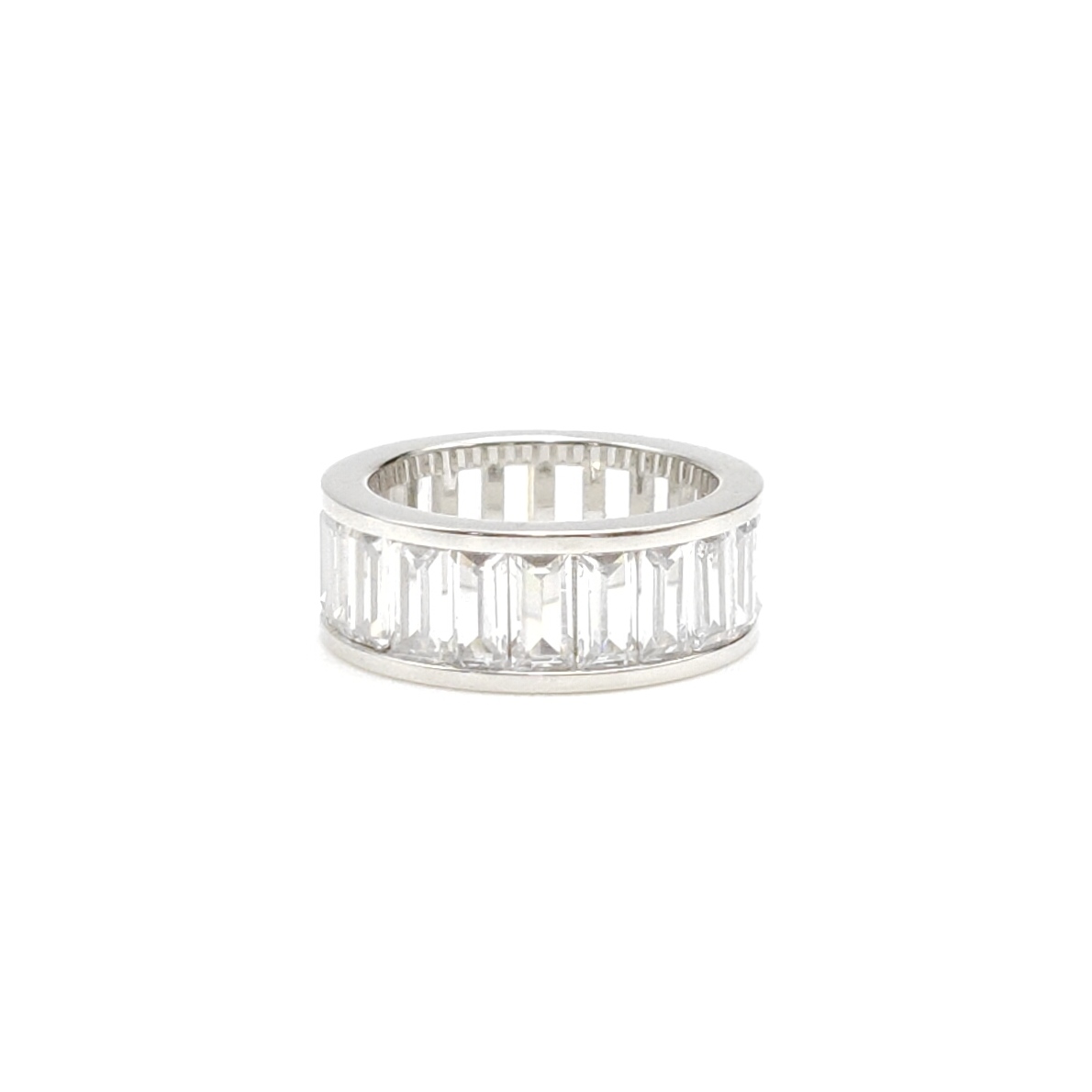 Emerald Cut Moissanite Eternity Band 
