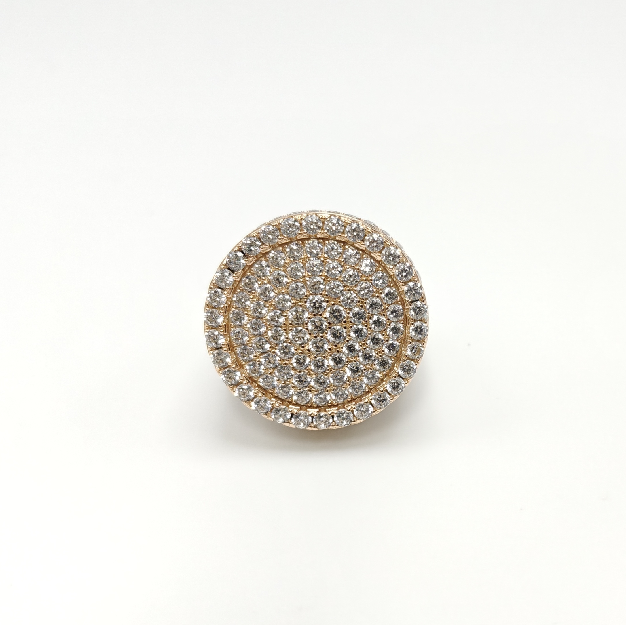 Round Cut Pave Set Rose Gold Handmade Men's Moissanite Ring