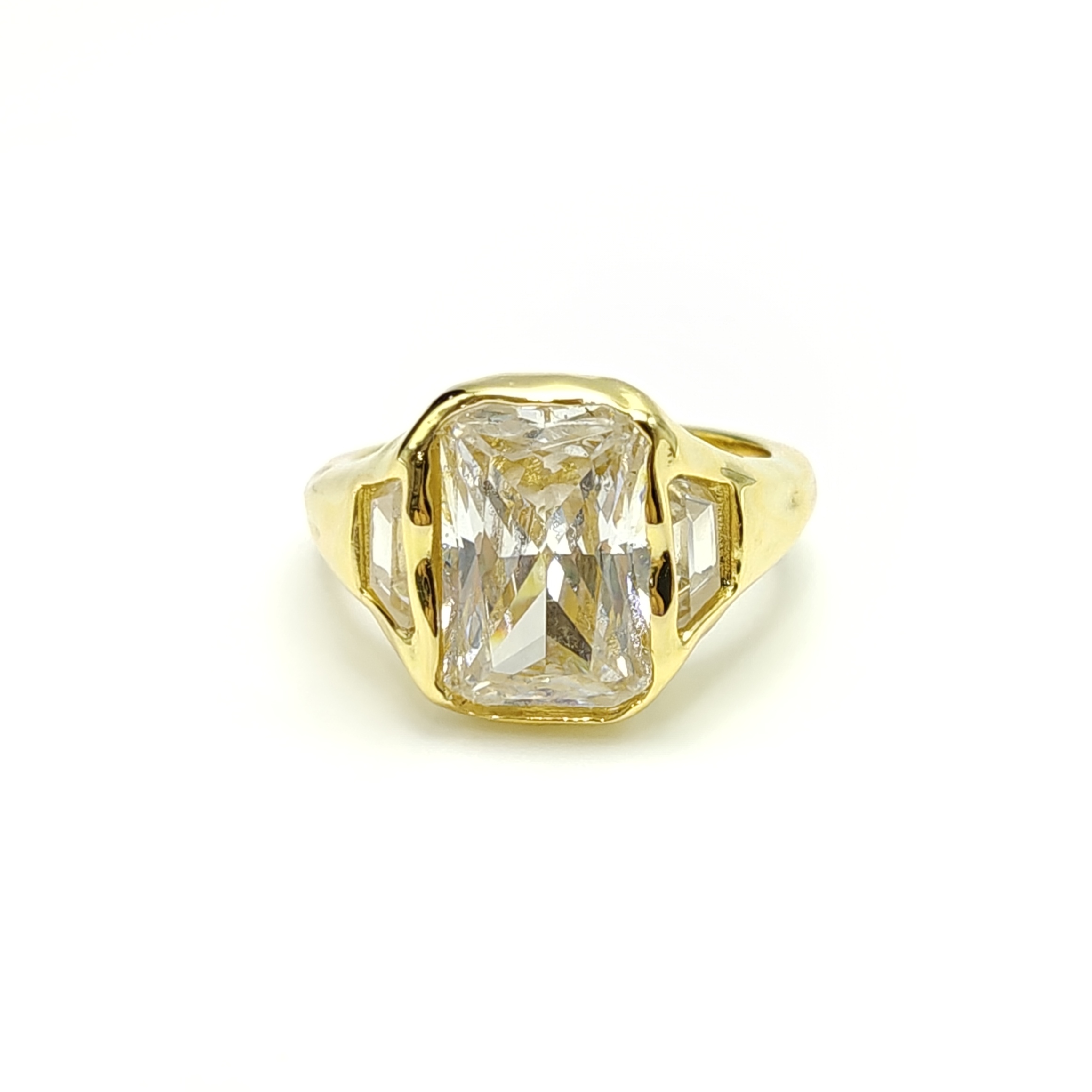 Radiant Cut Moissanite Golden Ring