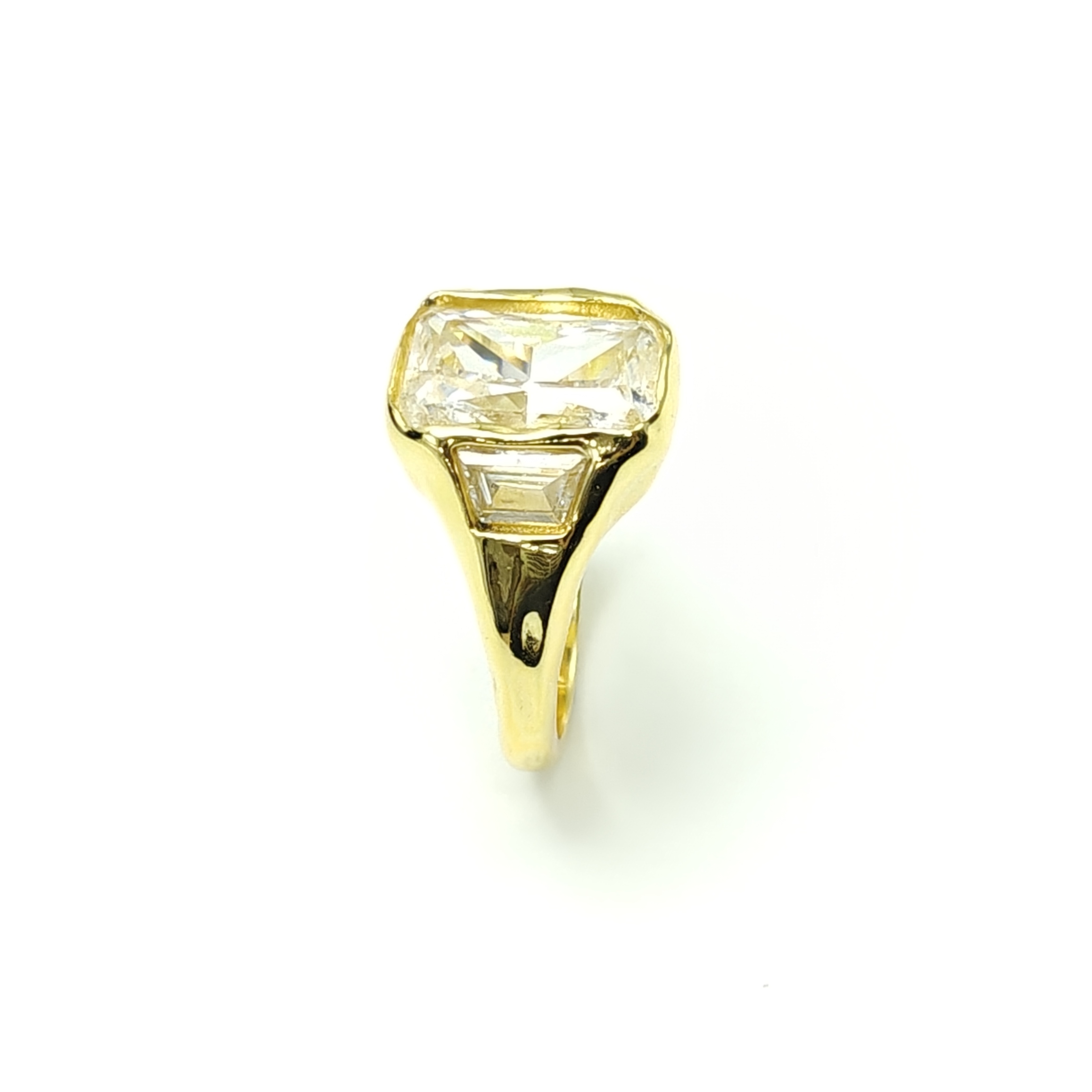 Radiant Cut Moissanite Golden Ring