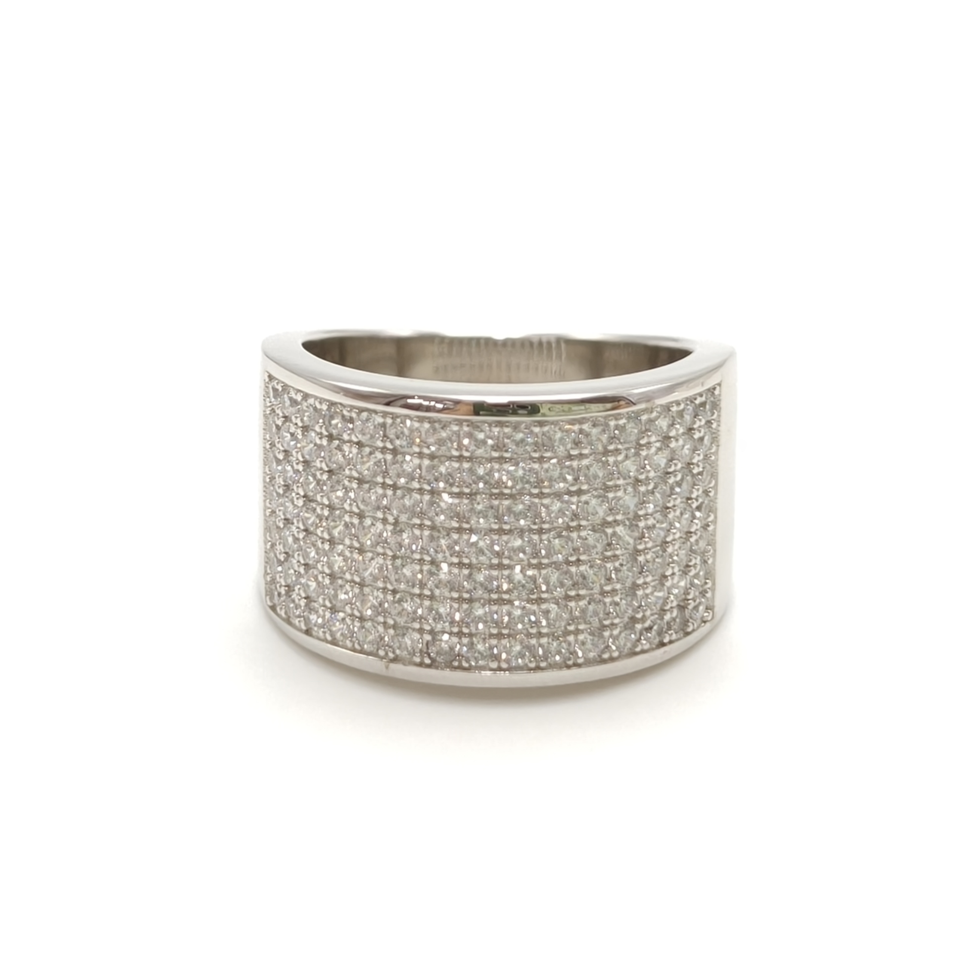 Multi-Row Pave Setting Moissanite Wide Band 