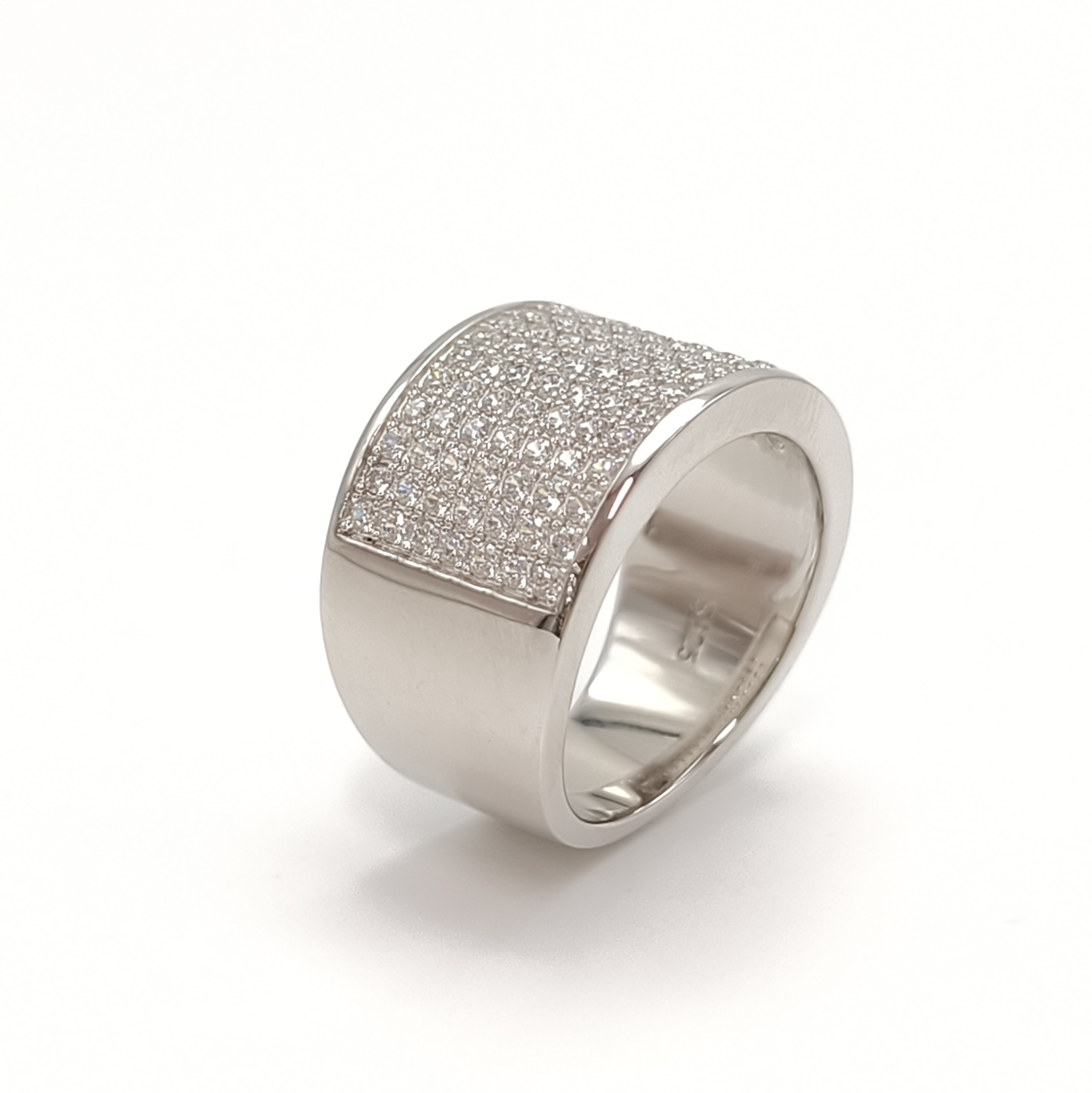 Multi-Row Pave Setting Moissanite Wide Band 