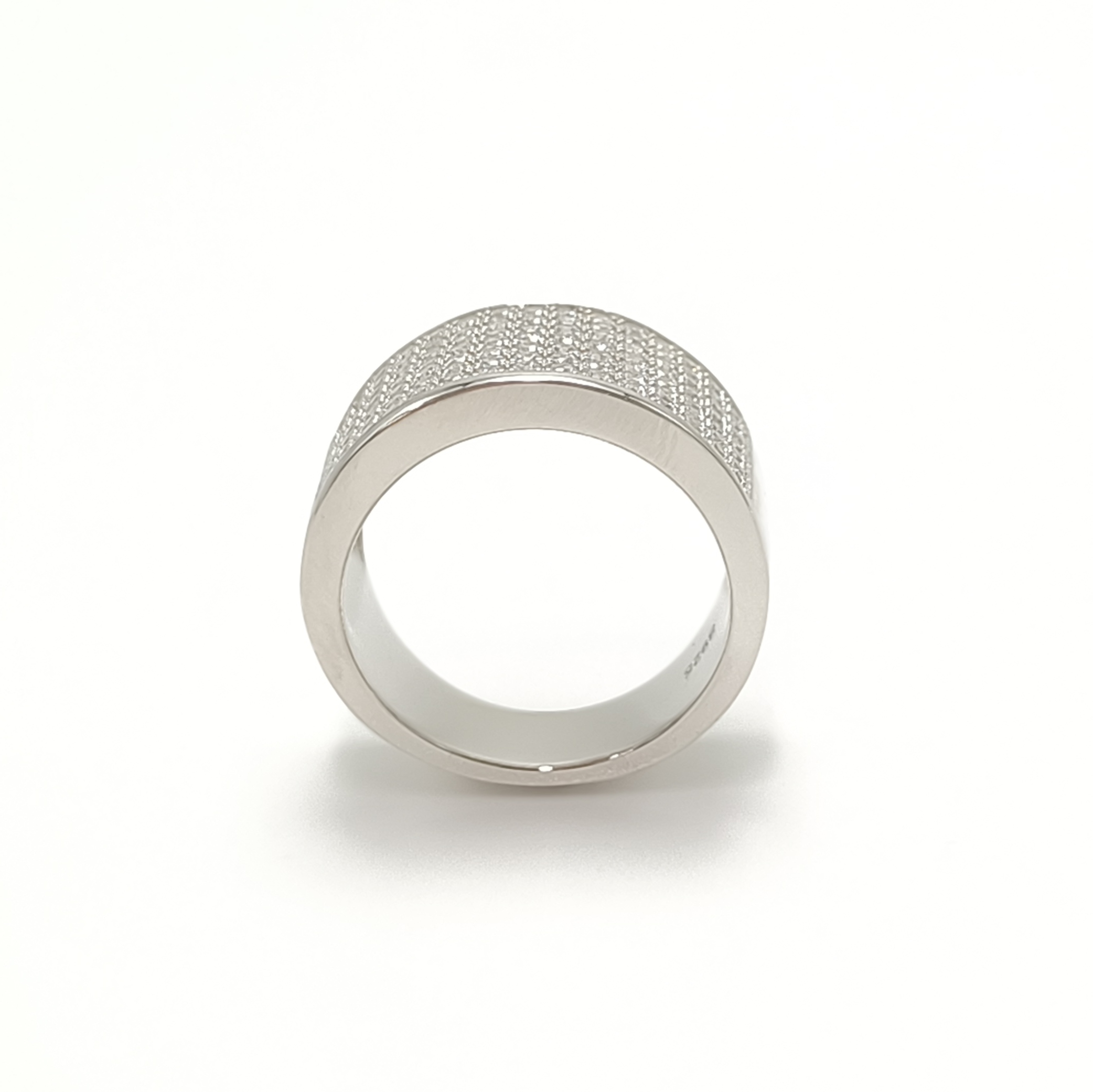 Multi-Row Pave Setting Moissanite Wide Band 
