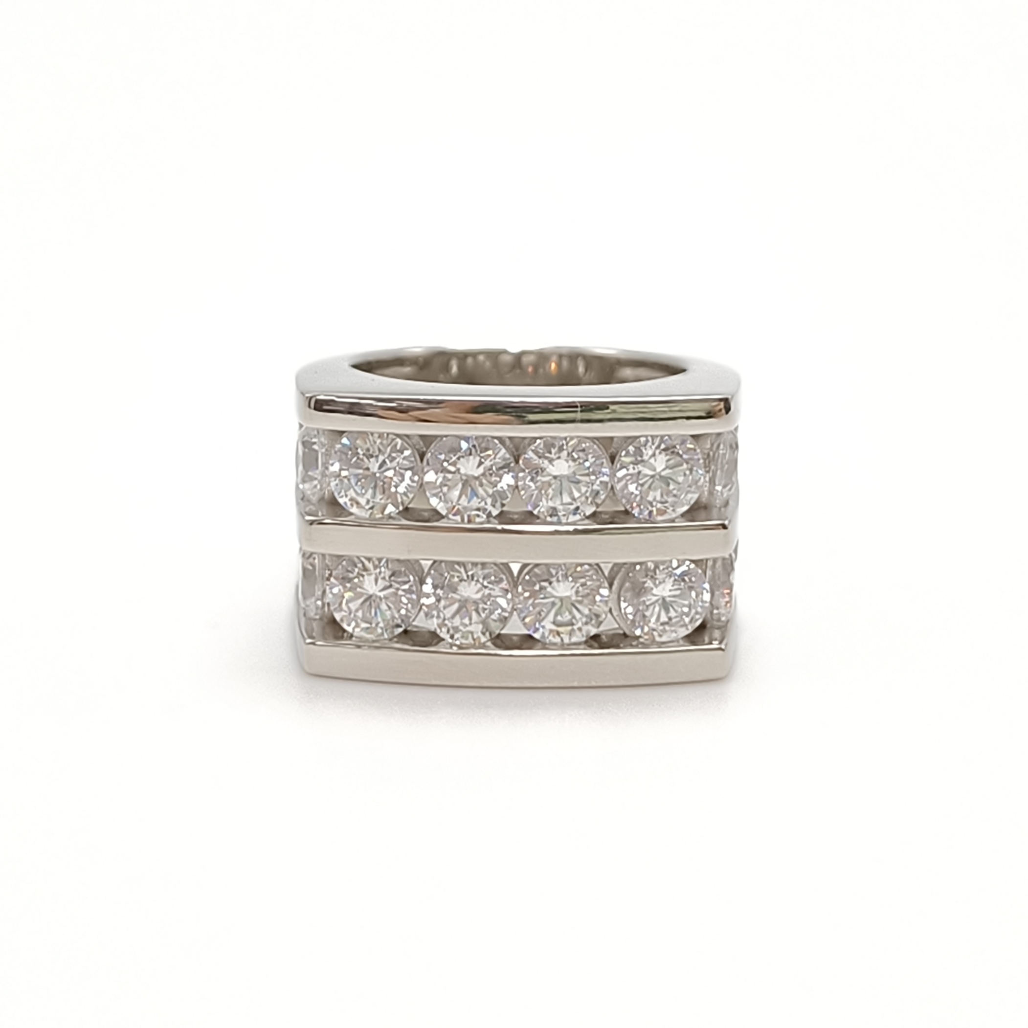 Round Cut Sterling Silver Men's Moissanite Ring