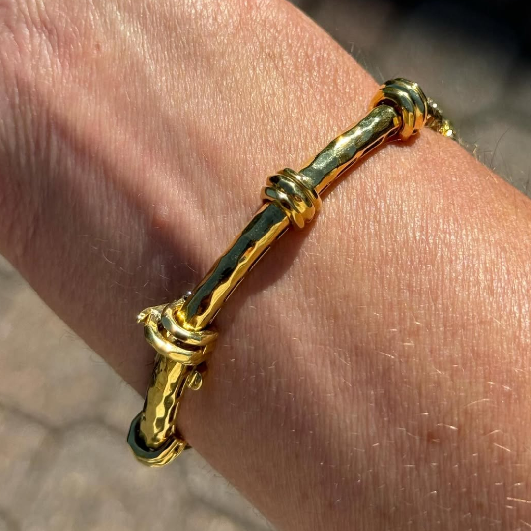 Retro Design 3.25ct Round Cut Braclet in Gold Plating