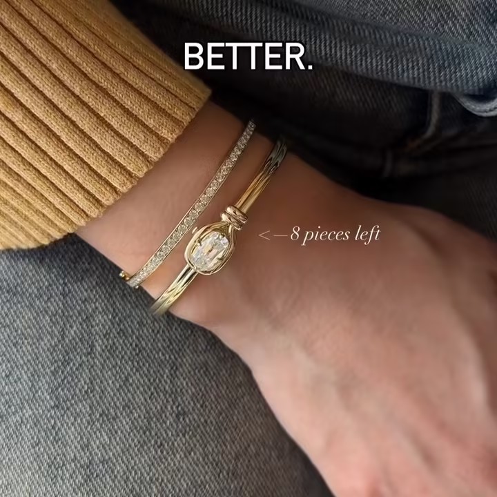 2ct Elonggated Cushion Cut White Stone Bangle Bracelets