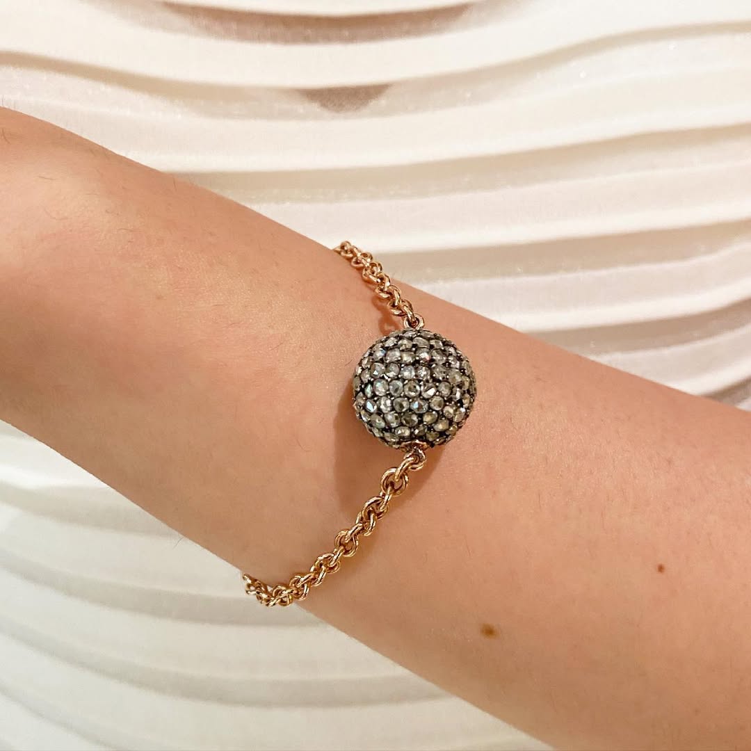 Sphere Design Rose Gold Bracelet Link