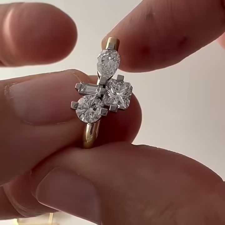 3.23 ctw Multi-cut Four-stone Sapphire Earrings