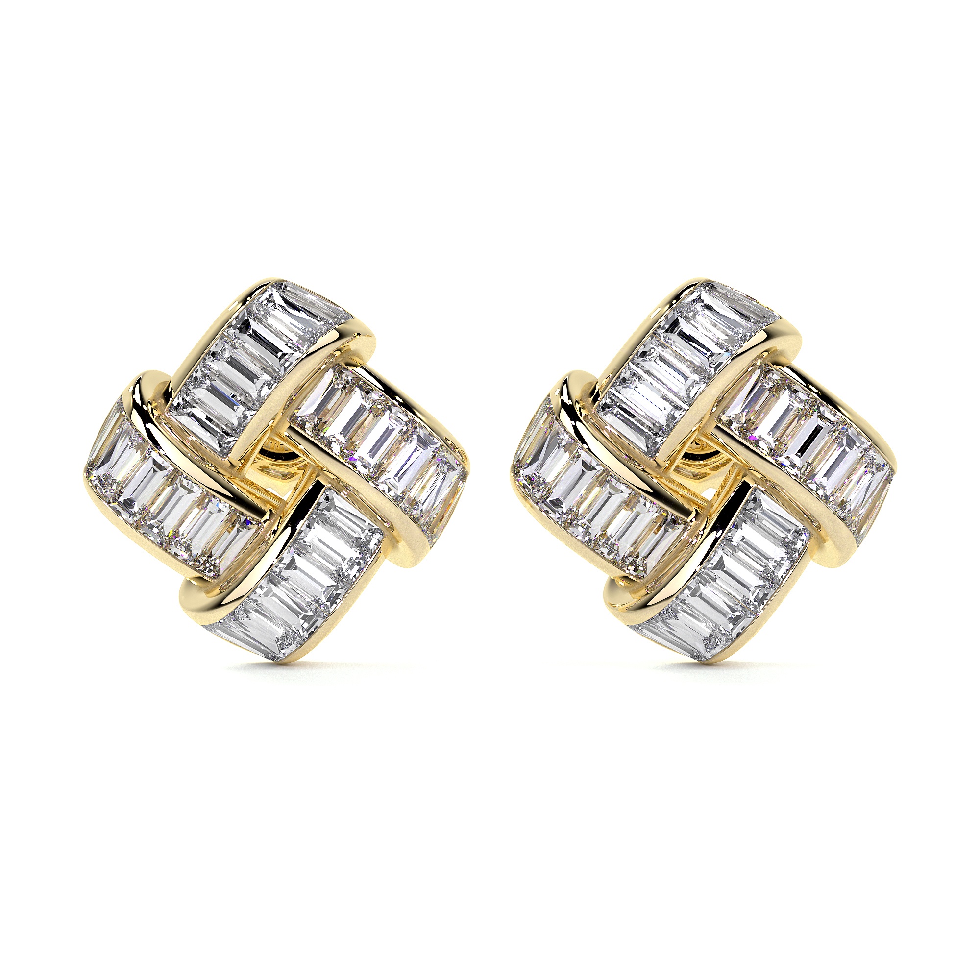 Basket Weave Stud Earrings 