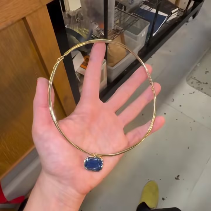 Cushion Cut Blue Stone Necklaces Choker