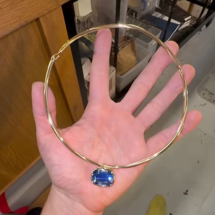 Cushion Cut Blue Stone Necklaces Choker