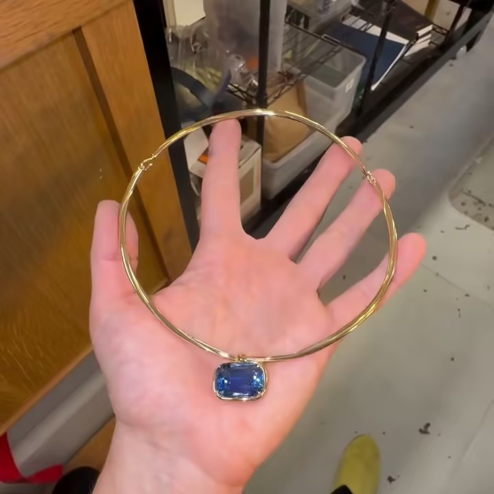 Cushion Cut Blue Stone Necklaces Choker