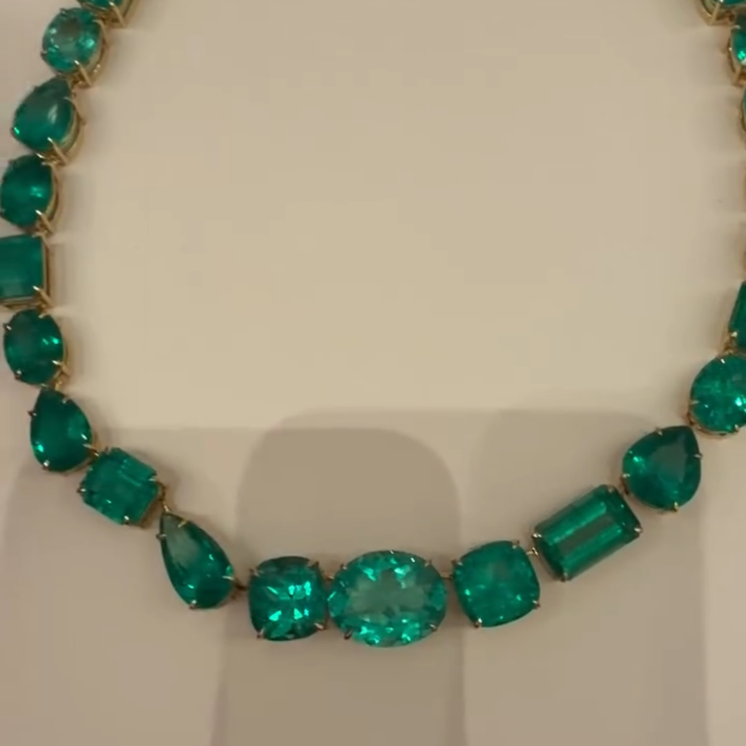 Mixed Cut Emerald Necklace Choker