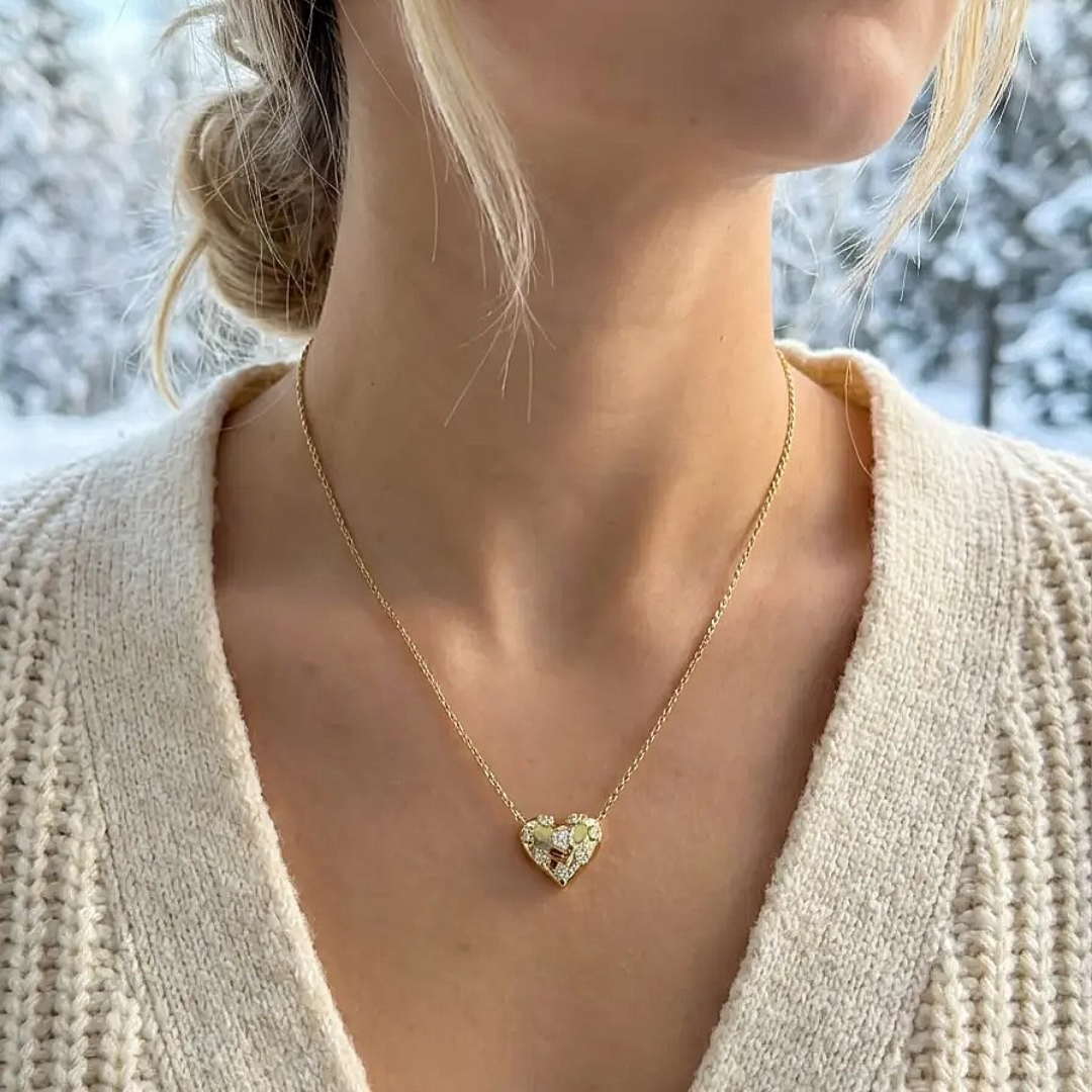 0.6ctw Love Heart Shape Pedant  Necklace