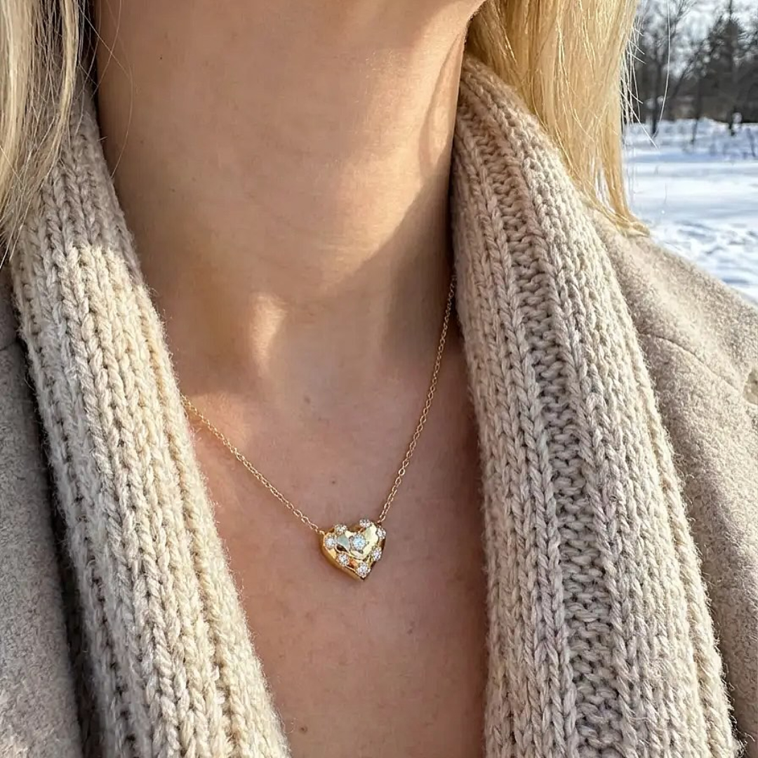 0.6ctw Love Heart Shape Pedant  Necklace