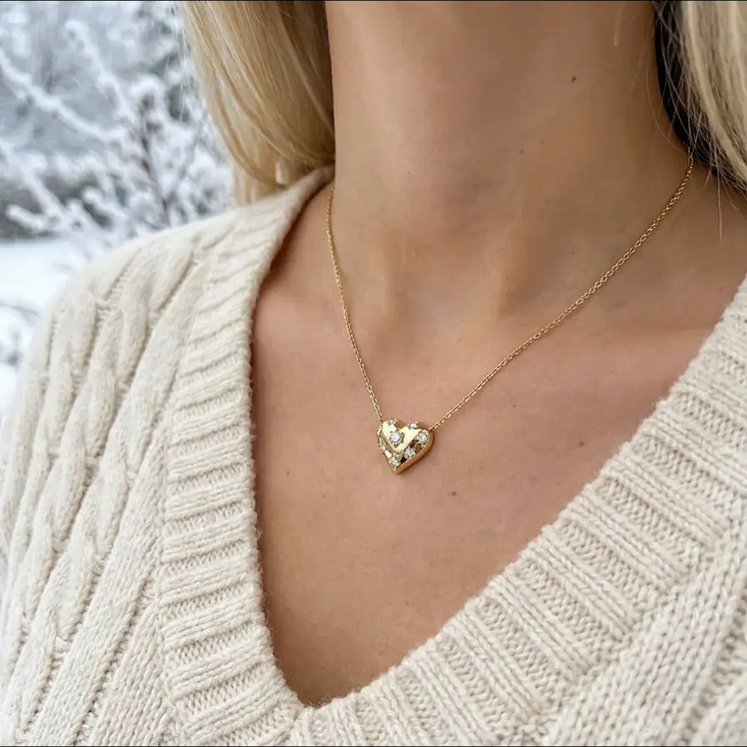 0.6ctw Love Heart Shape Pedant  Necklace