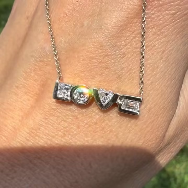 Unique Love Letter Design Necklace