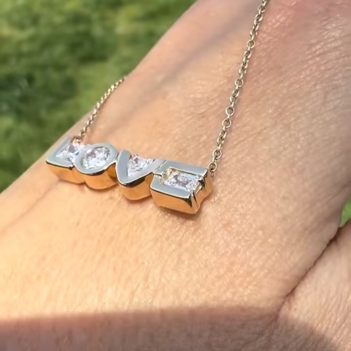 Unique Love Letter Design Necklace