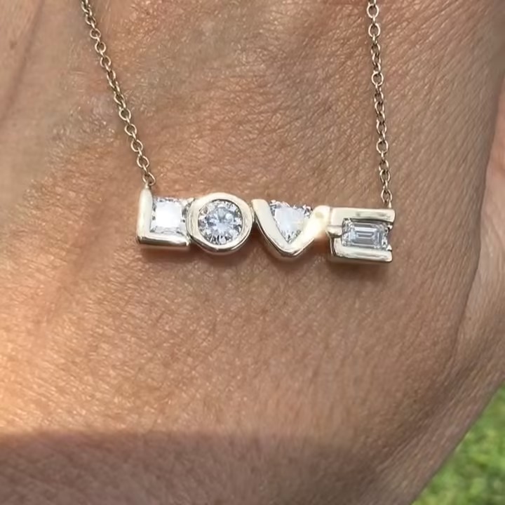 Unique Love Letter Design Necklace