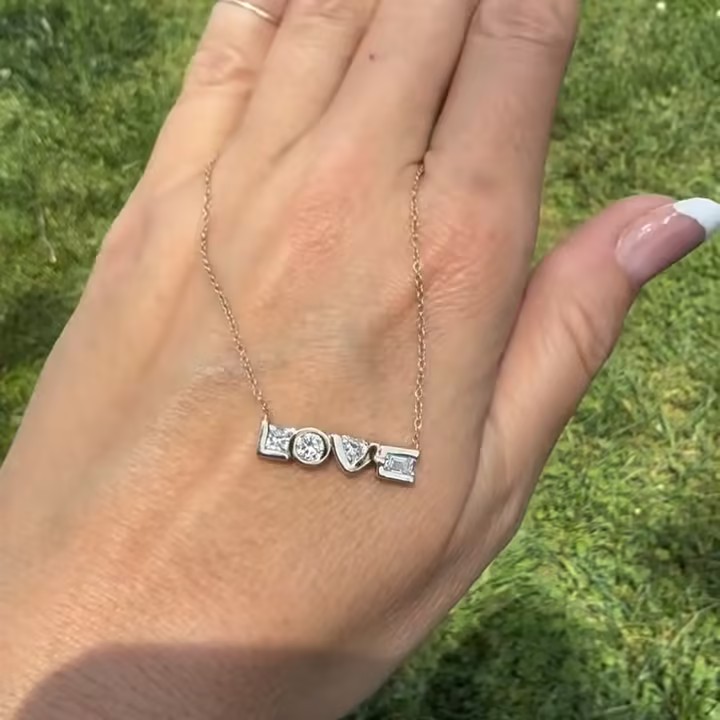 Unique Love Letter Design Necklace