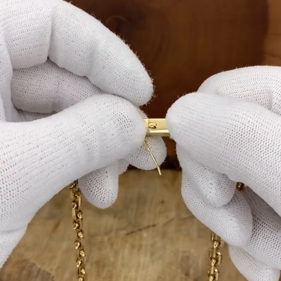 6mm Men's Gold Chain Cross Pendant Necklace