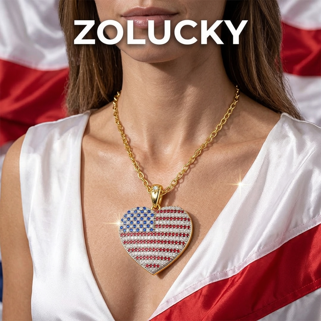USA Patriotic Necklace Pendant