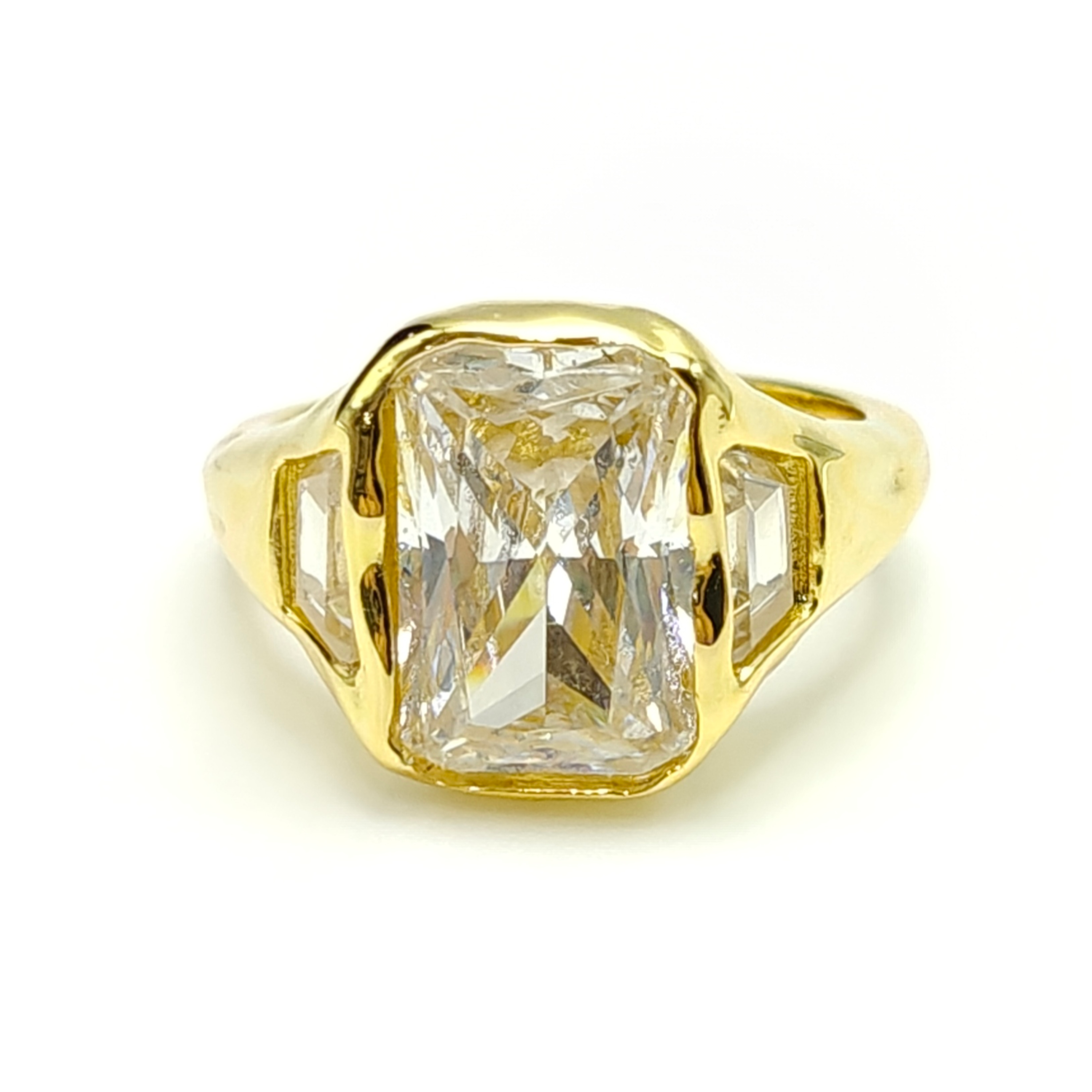 Radiant Cut Moissanite Golden Ring