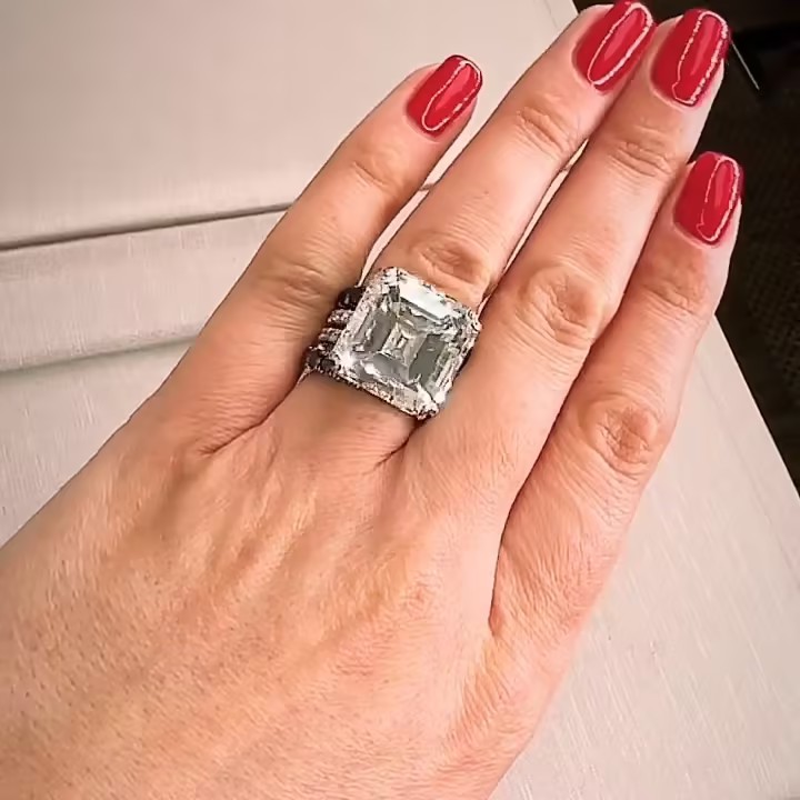 15ct Asscher Brilliant cut Ring Sets/3pcs